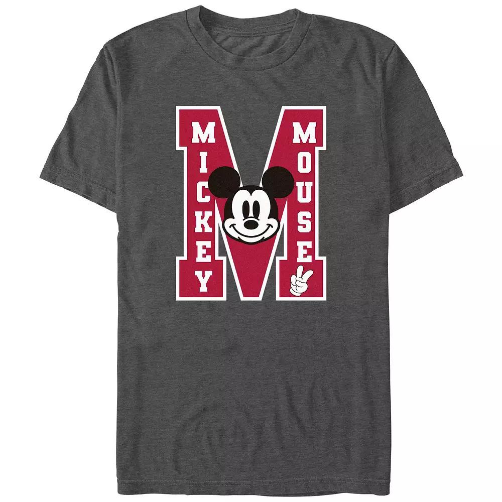 Disney's Mickey Mouse Letter M Big & Tall Graphic Tee, Men's, Size: Large Tall, Grey Heather Product Image