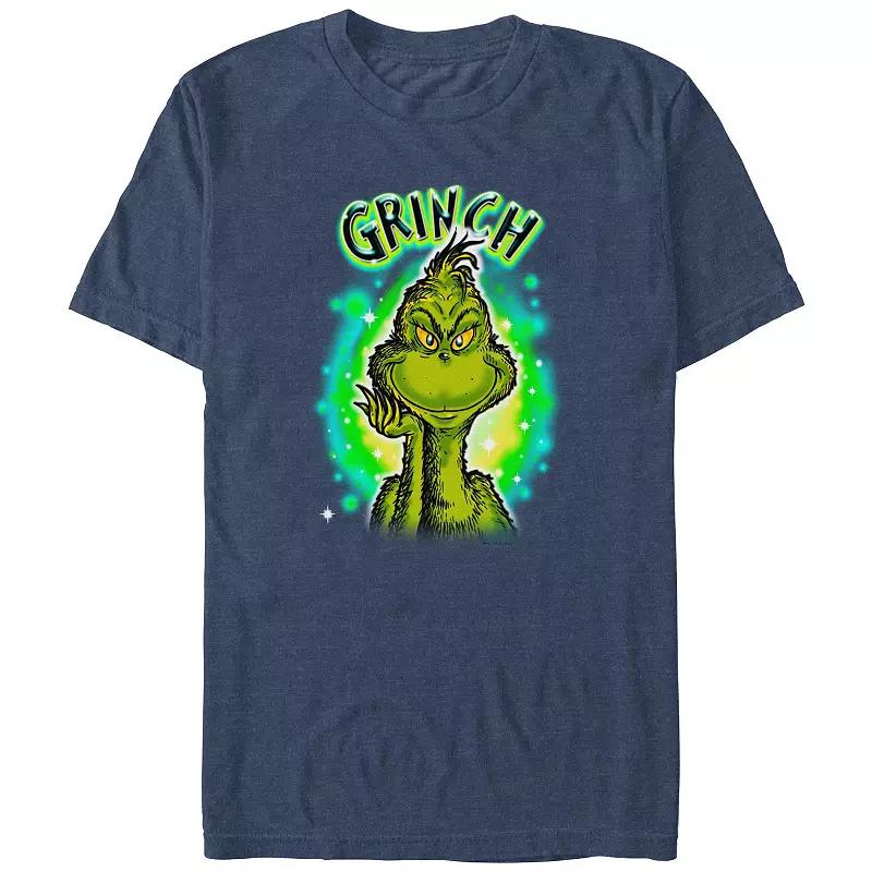 Big & Tall Dr. Seuss Grinch Airbrush Background Graphic Tee, Men's,  Product Image