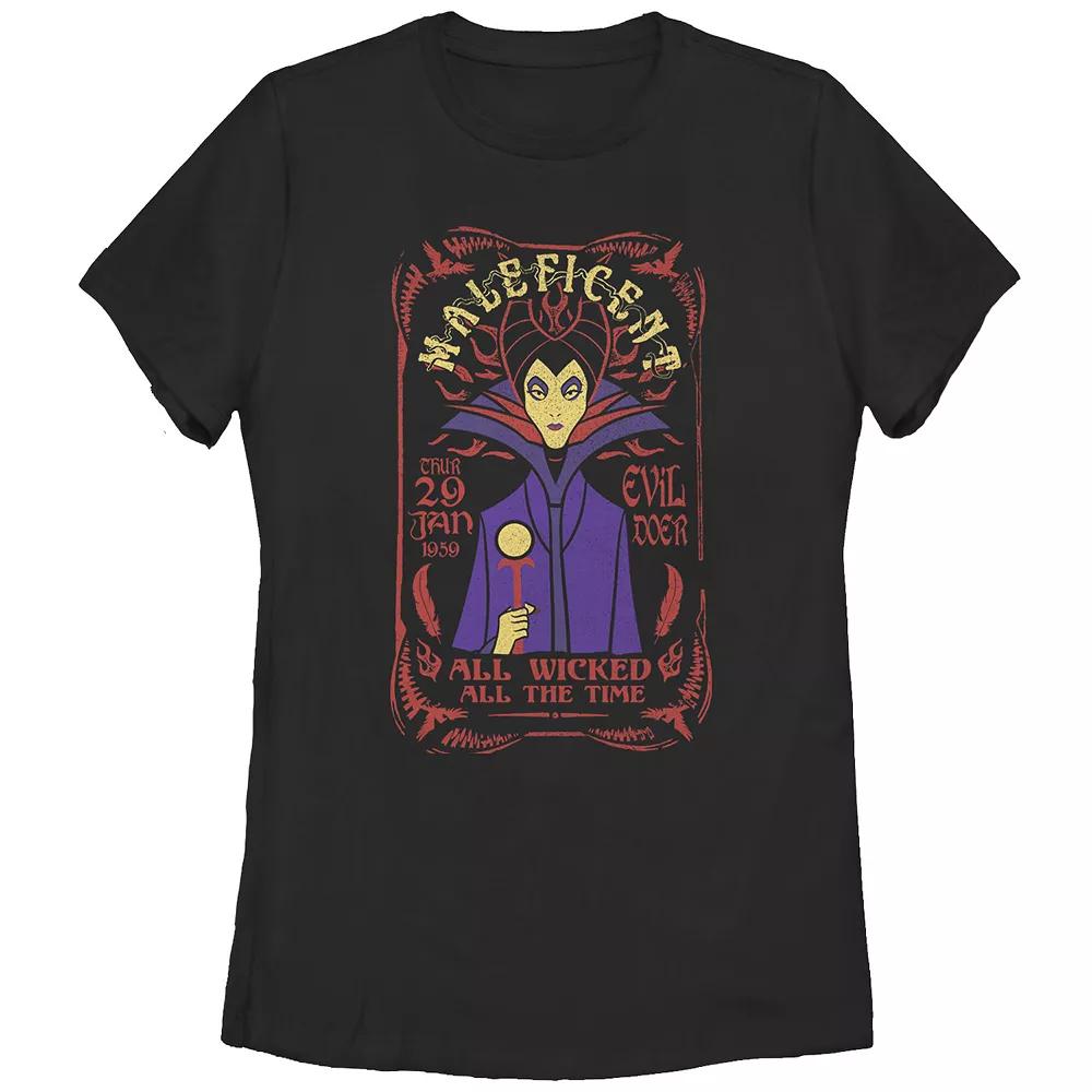 Disney Villains Sleeping Beauty Maleficent All Wicked All The Time Juniors' Graphic Tee, Girl's,  Product Image