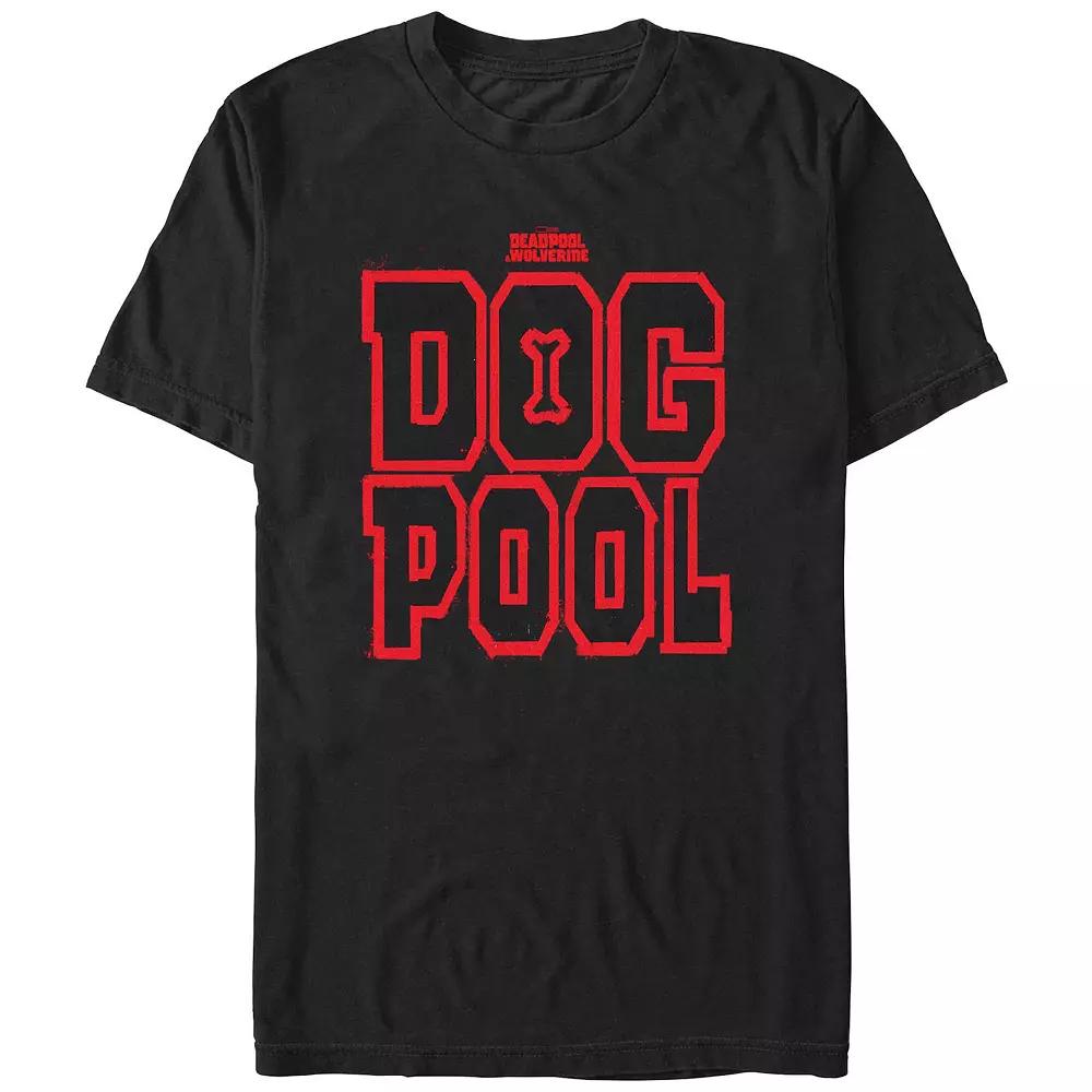 Men's Deadpool And Wolverine Dogpool Bone Letters Graphic Tee, Size: XL, Black Product Image