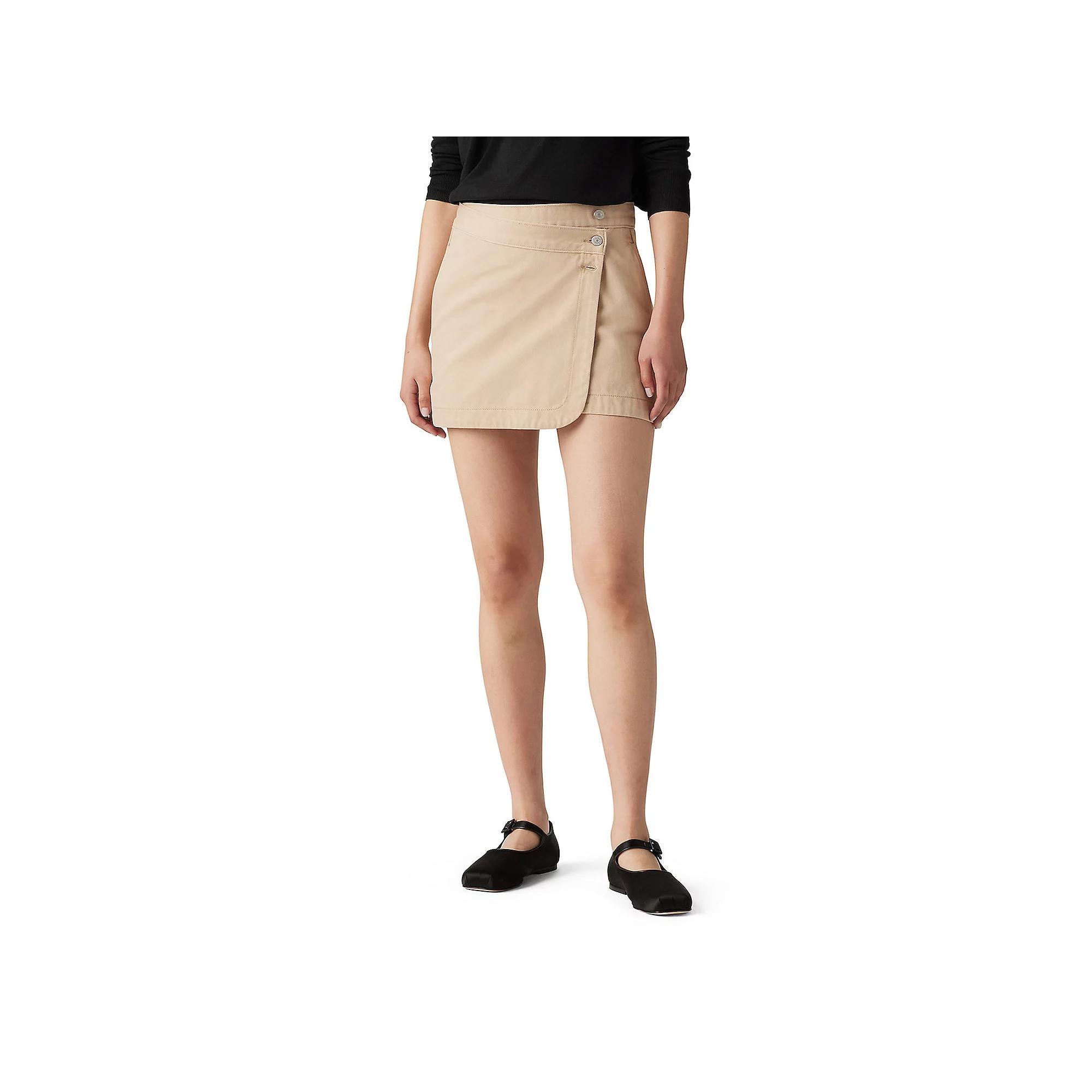 Women's Levi's® Denim Faux-Wrap Mini Skirt, Size: 30(US 10)Medium, Dusty Safari Product Image