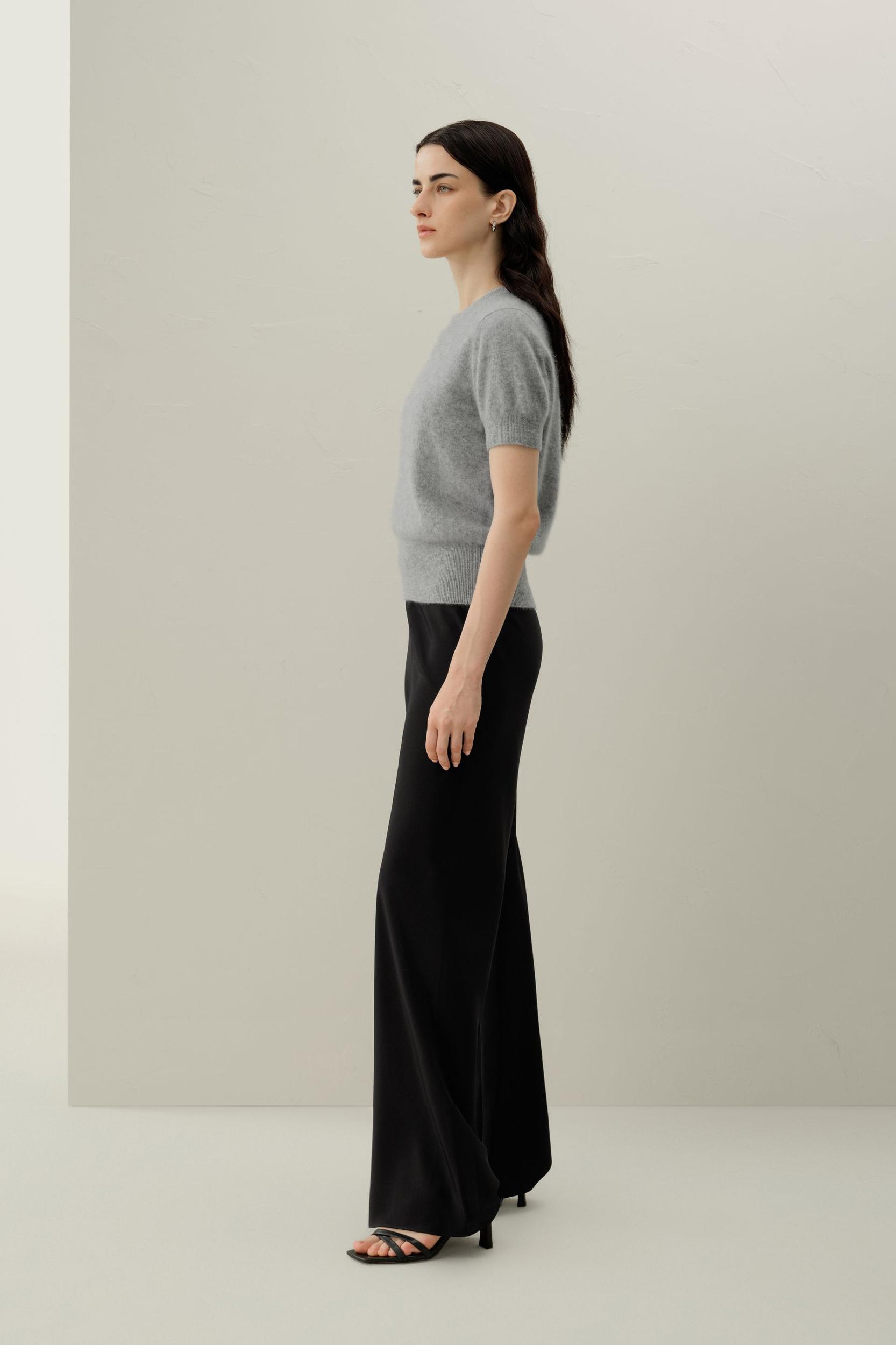 Brushed Cashmere Short-Sleeve Sweater Product Image