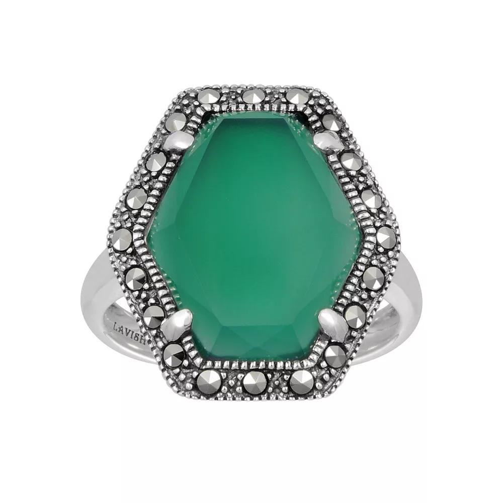 Lavish by TJM Sterling Silver Green Chalcedony Ring, Women's, Size: 6 Product Image