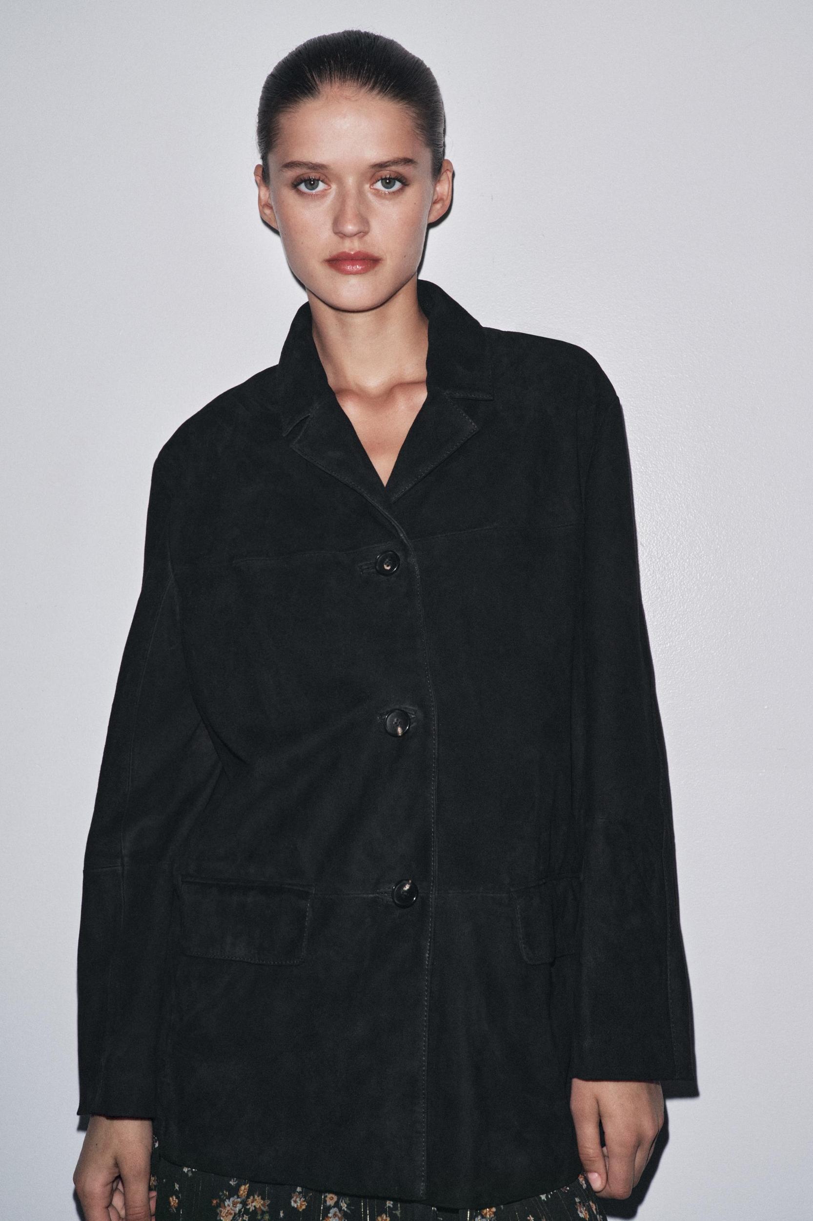 LIMITED EDITION ZW COLLECTION 100% SUEDE OVERSIZE BLAZER Product Image