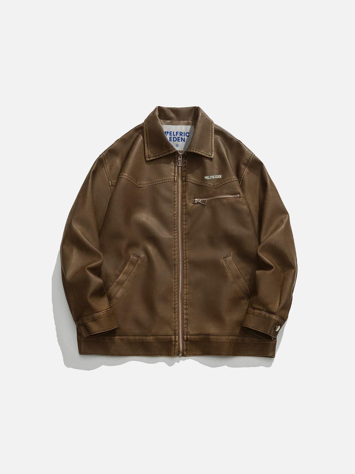 Aelfric Eden Retro Faux Leather Jacket Product Image