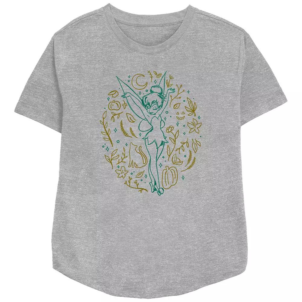 Disney's Tinker Bell Fall Icons Women's Relaxed Fit Graphic Tee,  Product Image