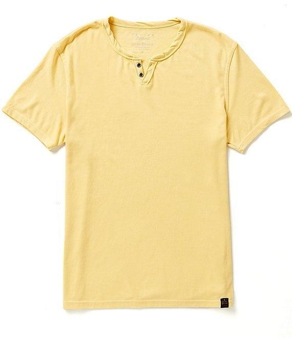 Lucky Brand Short Sleeve Button Notch Neck Venice Burnout T-Shirt Product Image