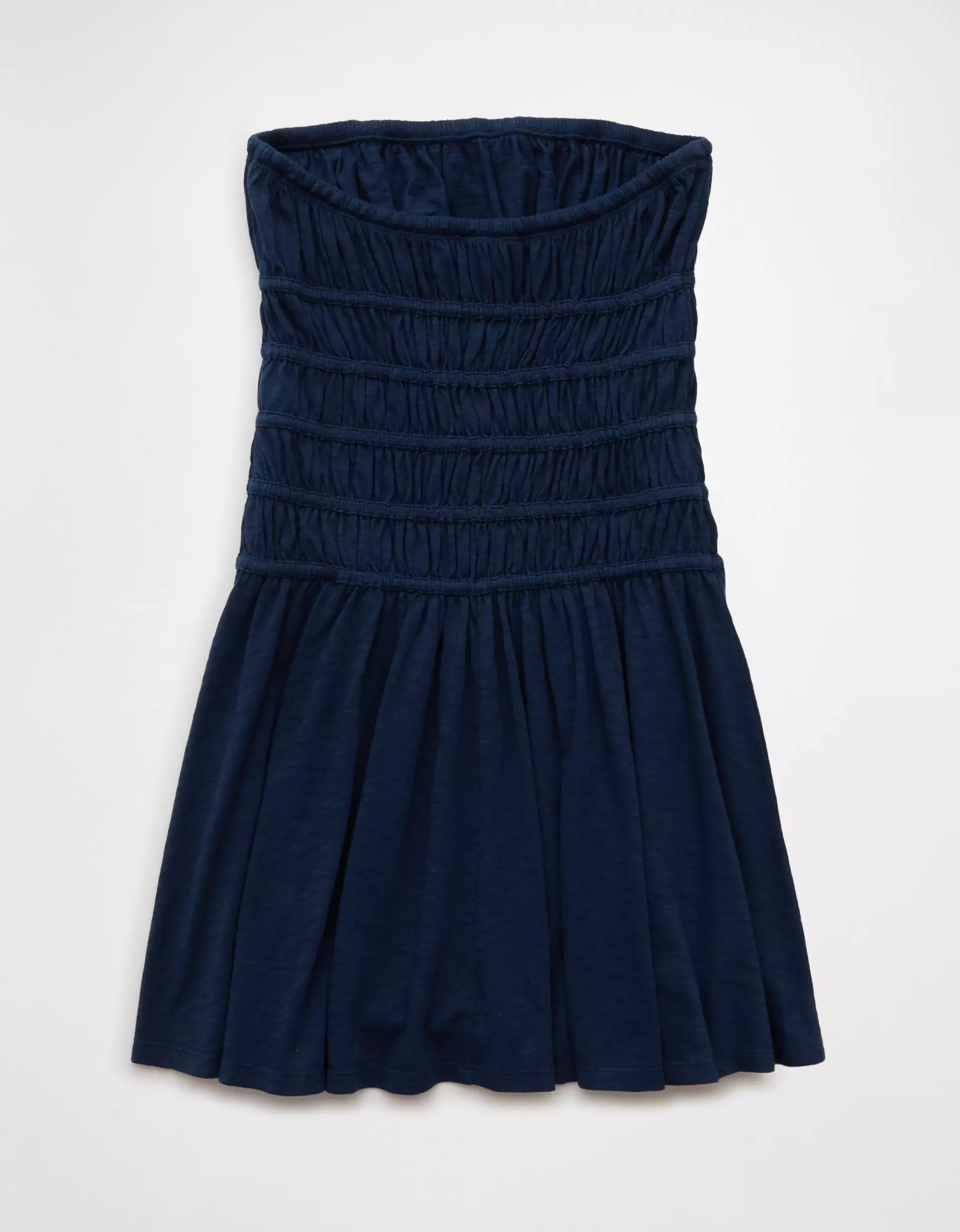 AE Sunchaser Knit Strapless Smocked Bodice Mini Dress Product Image