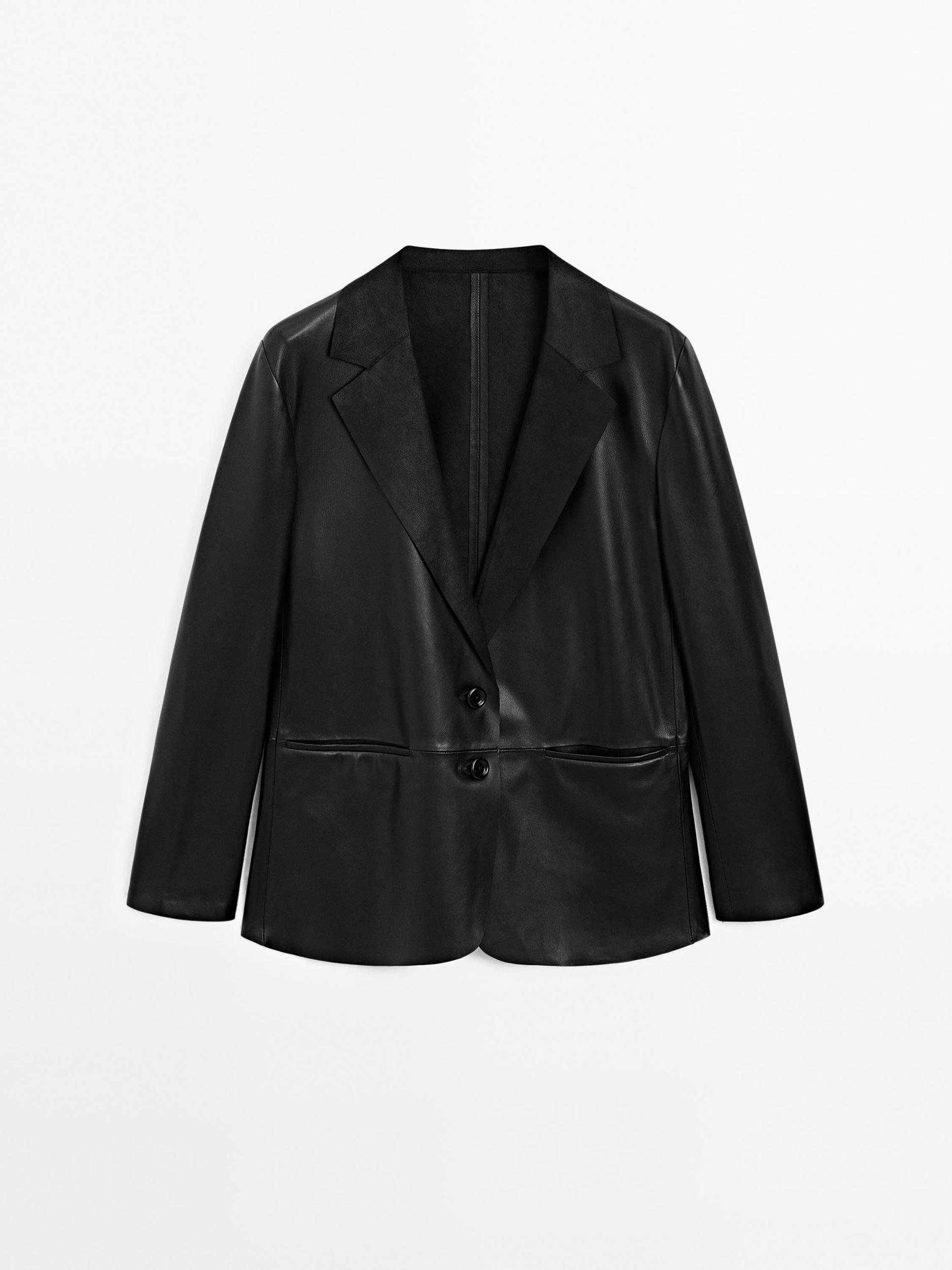 Flowing nappa leather blazer Product Image
