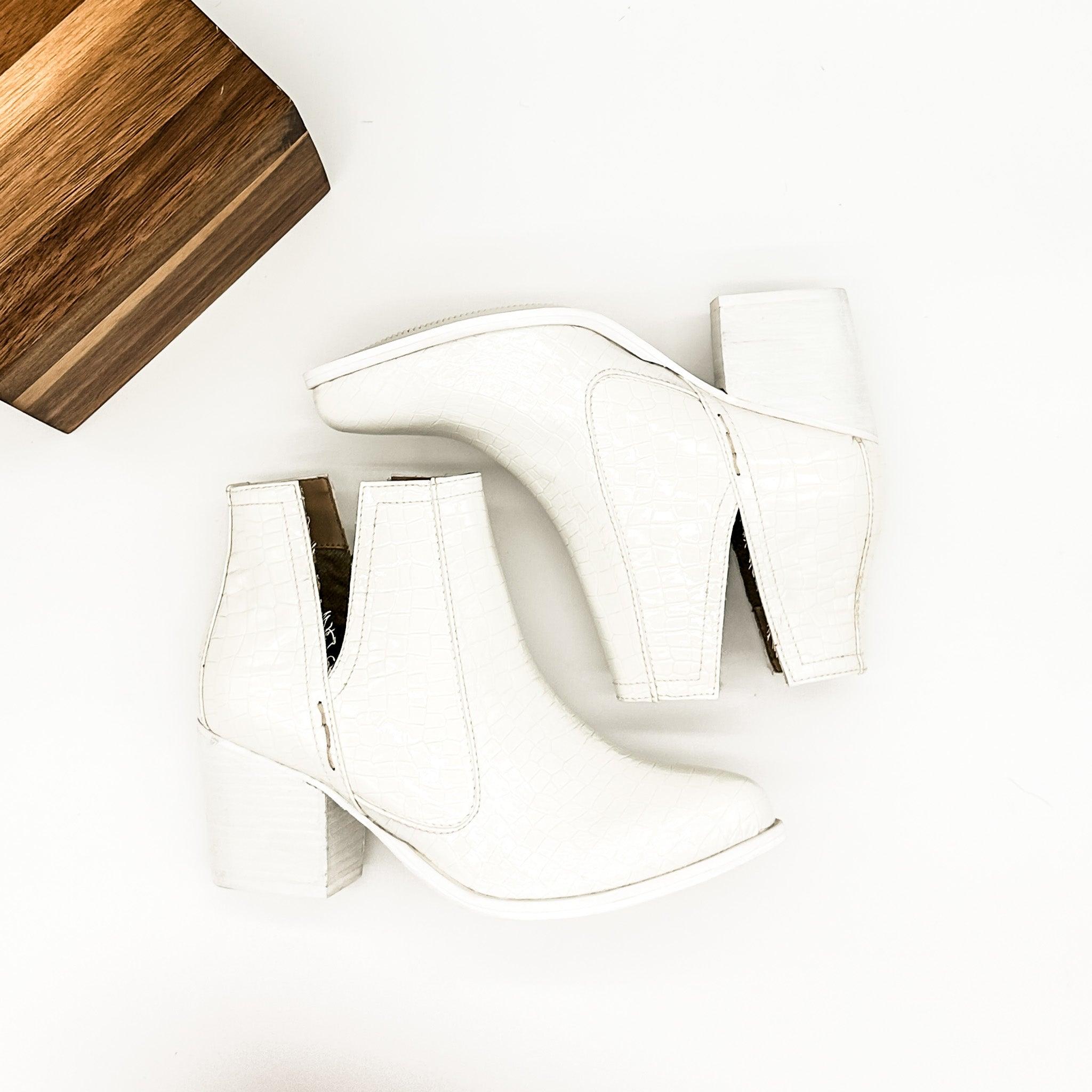 Tarim Bootie in White Croc (Online Exclusive) Product Image