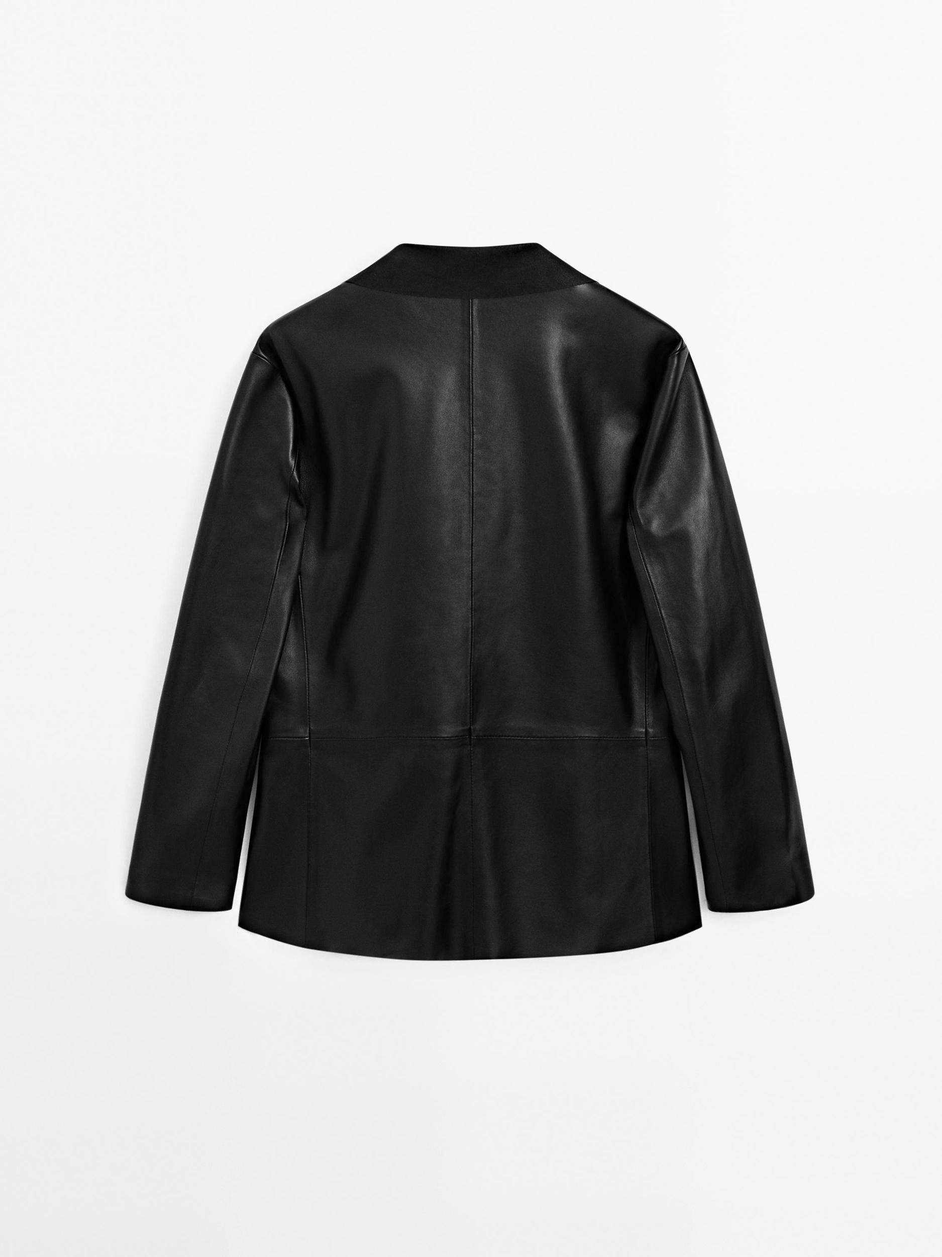 Flowing nappa leather blazer Product Image