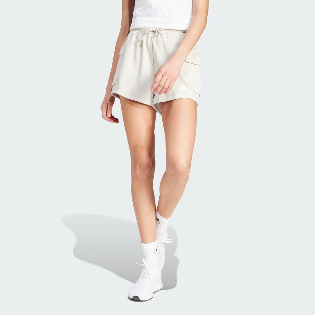 Women's adidas Essentials Small Logo Terry Sportswear Cargo Shorts,  Product Image