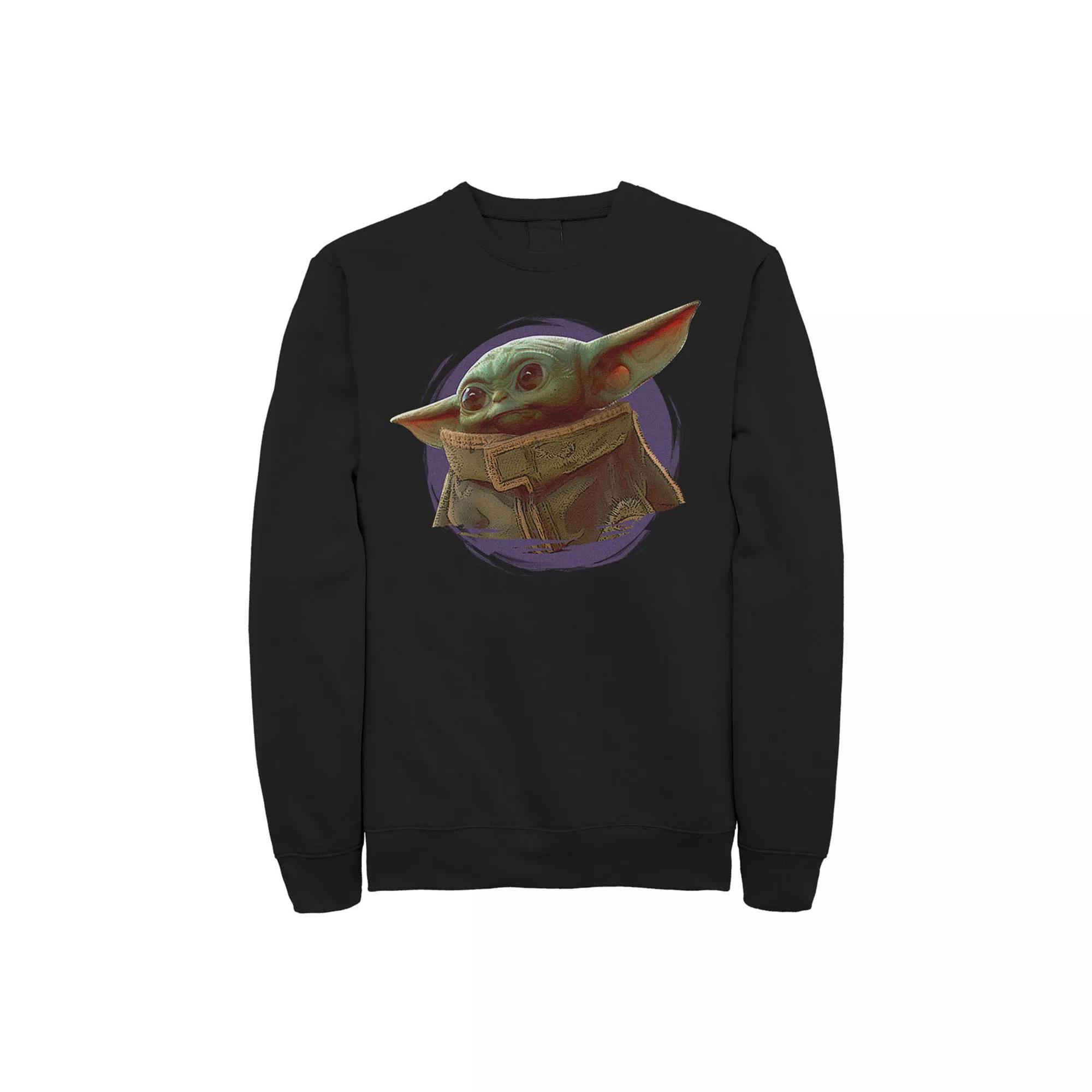 Men's Star Wars The Mandalorian The Child Purple Smoke Graphic Fleece,  Product Image