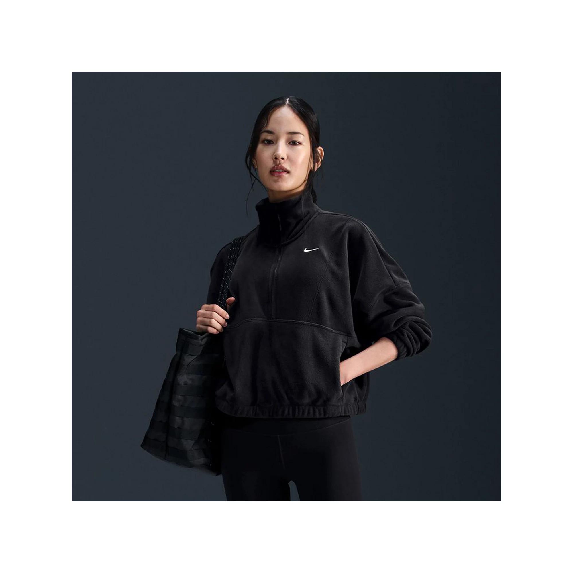 Nike Womens One Therma-FIT Oversized 1/2-Zip Fleece Top | FV7955-010 Product Image