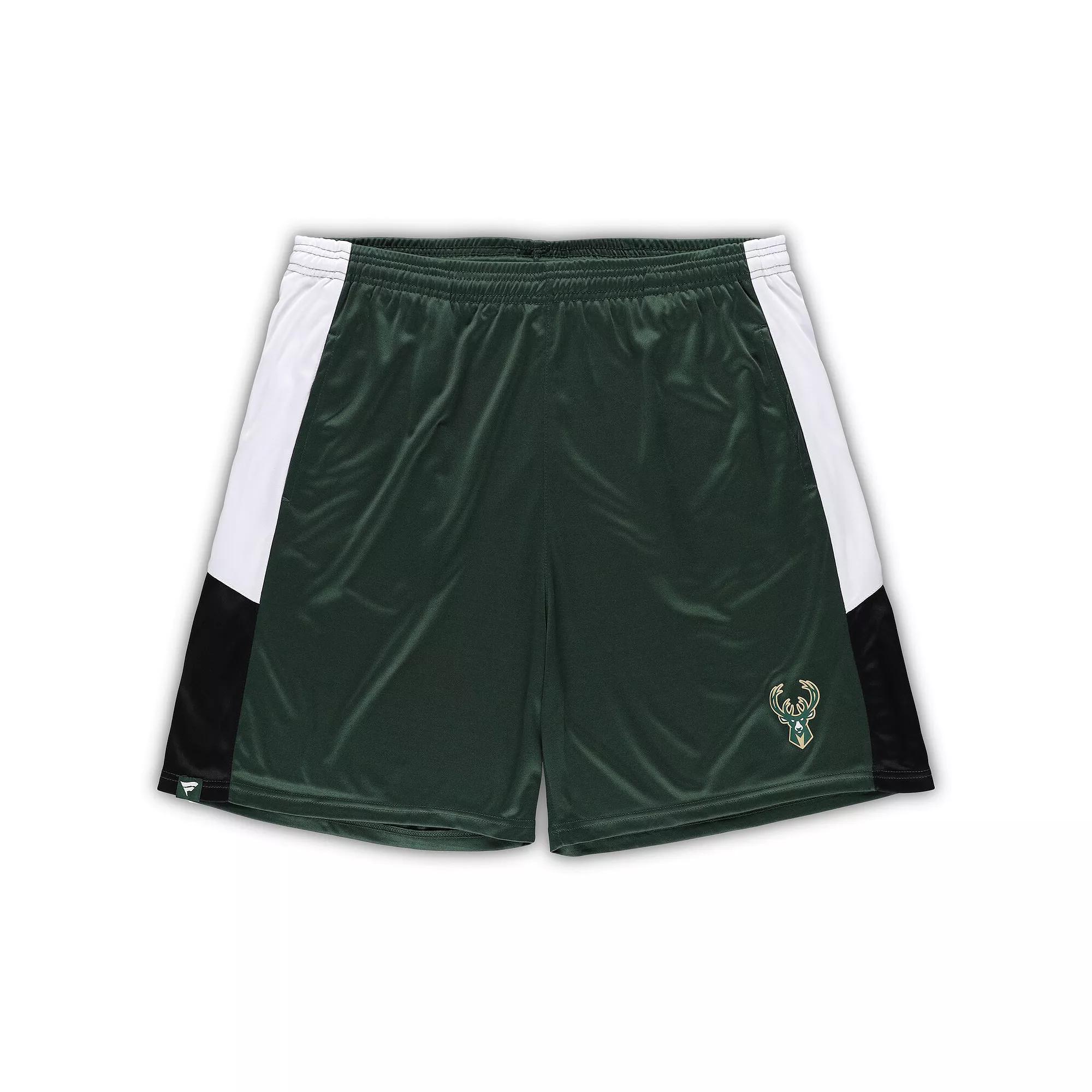 Men's Fanatics Branded Hunter Green Milwaukee Bucks Big & Tall Champion Rush Practice Shorts,  Product Image