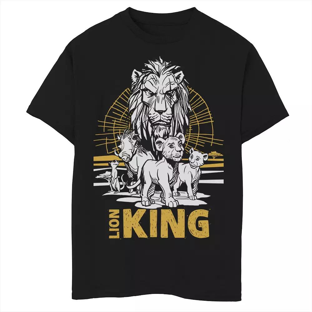 Disney's The Lion King Boys 6-20 Live Action Group Shot Sketch Poster Graphic Tee, Boy's,  Product Image