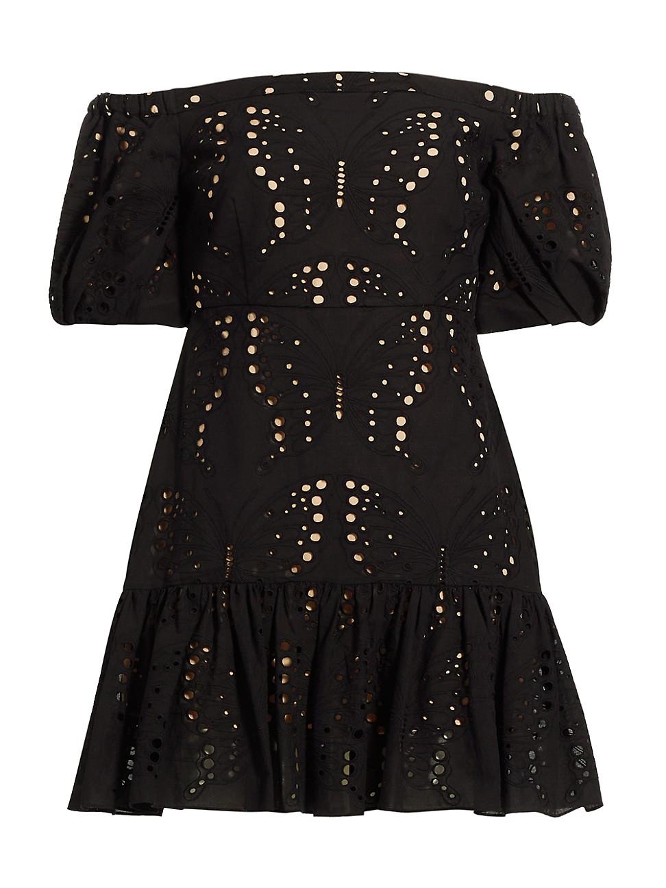 Womens Butterfly Eyelet Off The Shoulder Dress Product Image