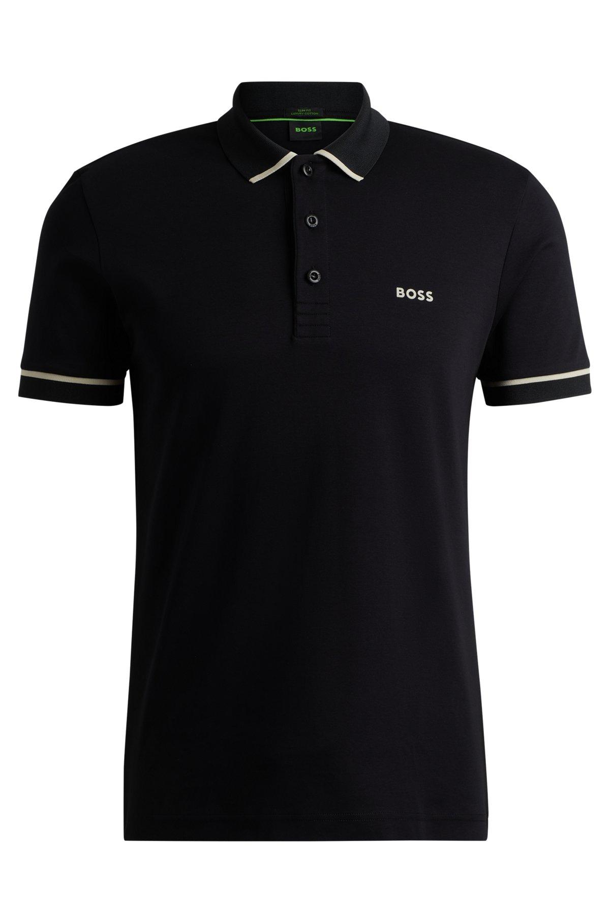 Interlock-cotton slim-fit polo shirt with contrast trims Product Image