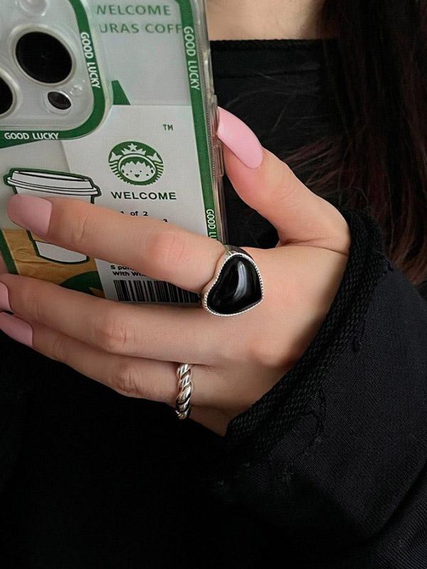 Adjustable Heart Shape Rings Accessories Product Image