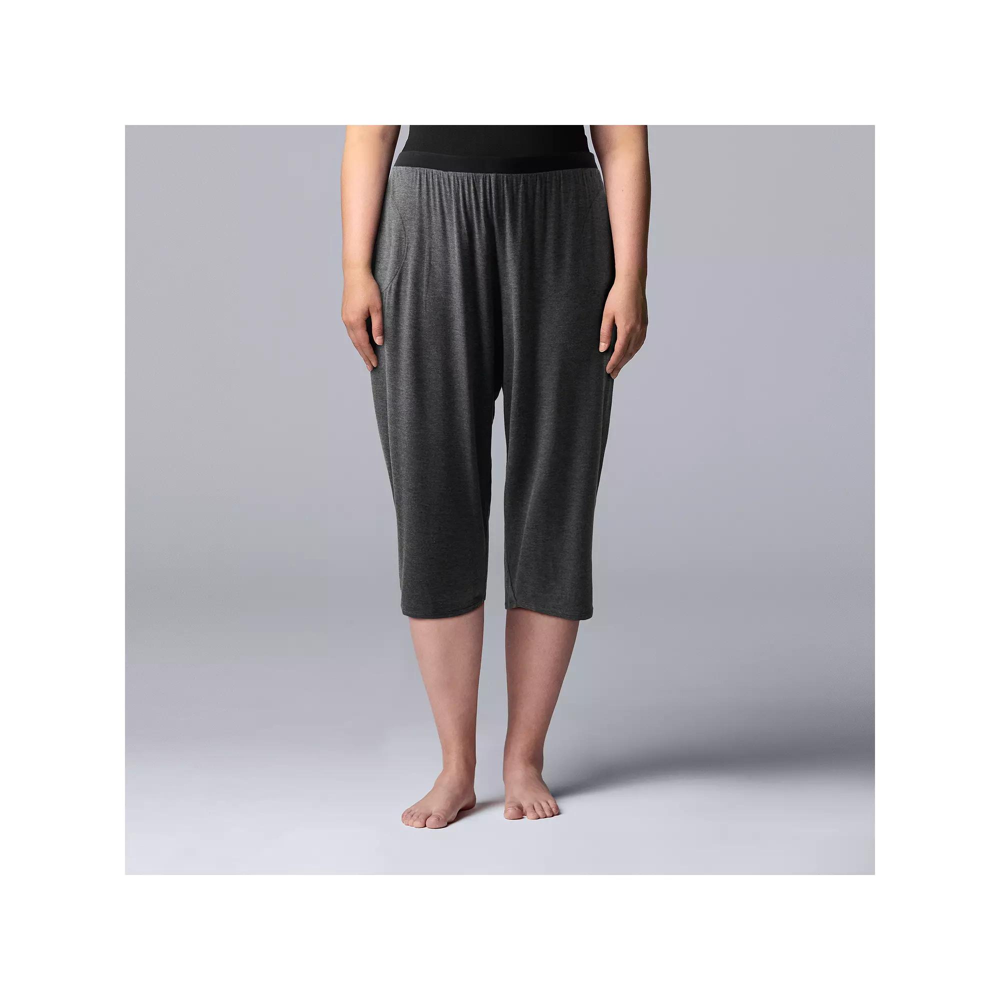 Plus Size Simply Vera Vera Wang Basic Luxury Pajama Capri Pants, Women's, Size: 1XL, Grey Gray Product Image