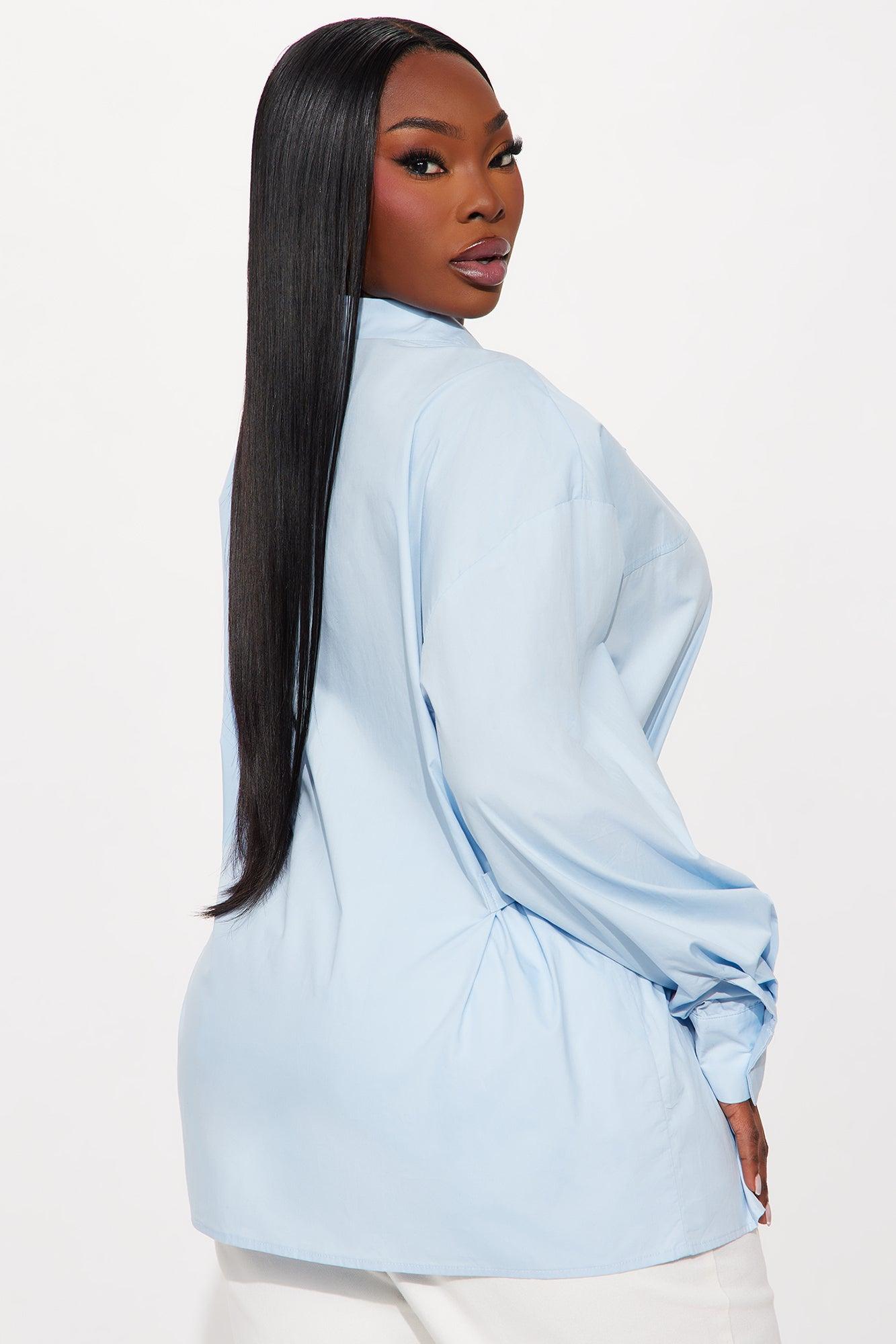 Sofia Poplin Shirt - Blue Product Image