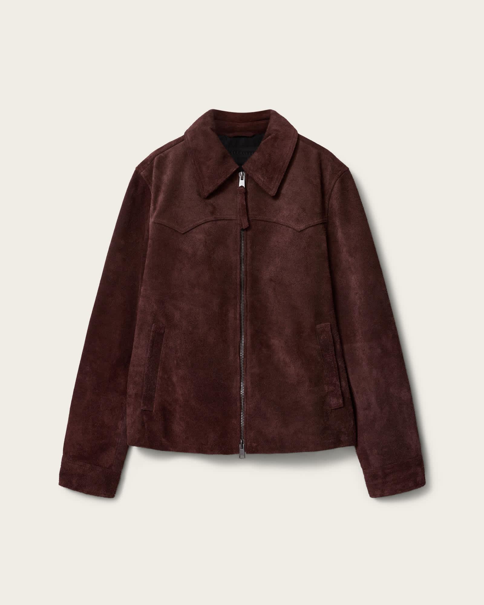 Dellcot Suede Jacket OXBLOOD RED | ALLSAINTS US Product Image