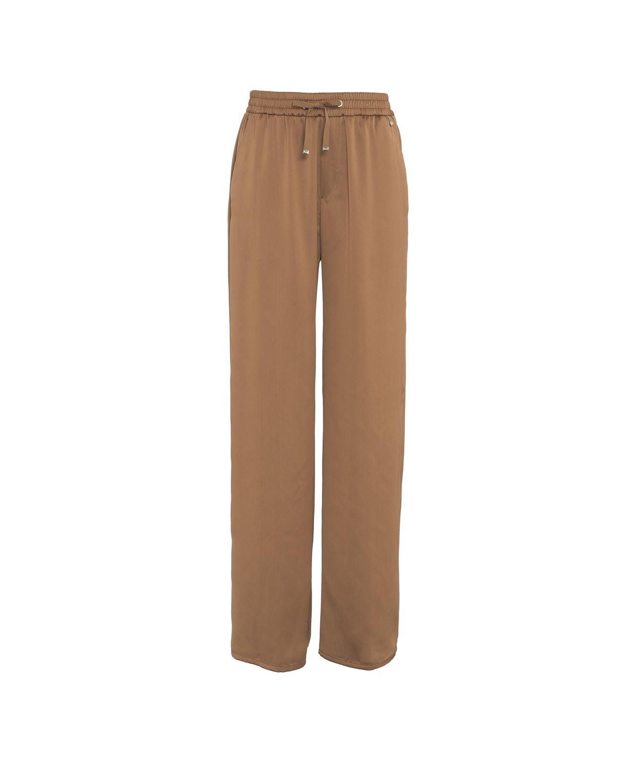 Wide leg pants with satin effect Product Image