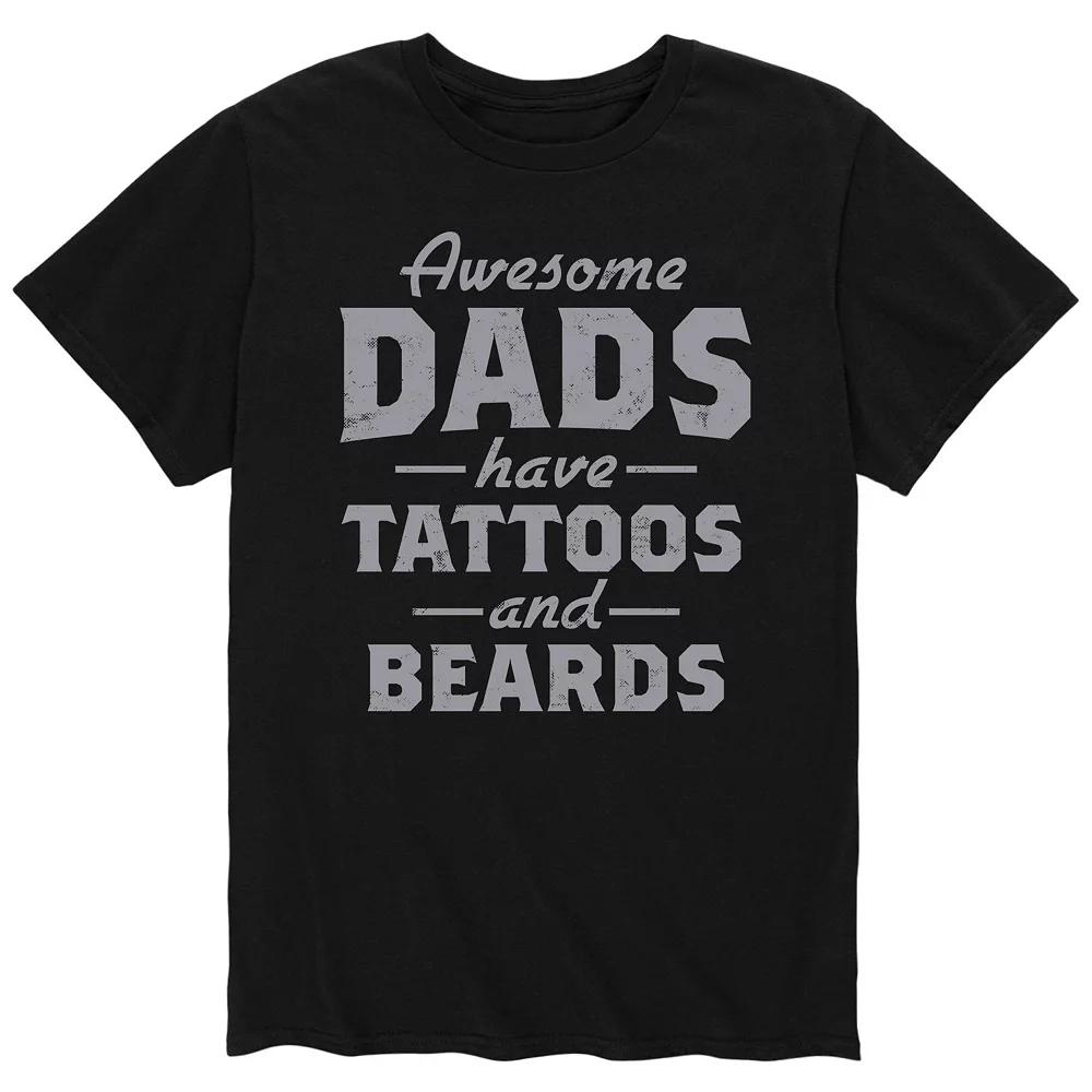 Men's Awesome Dads Tattoos Beards Tee,  Product Image