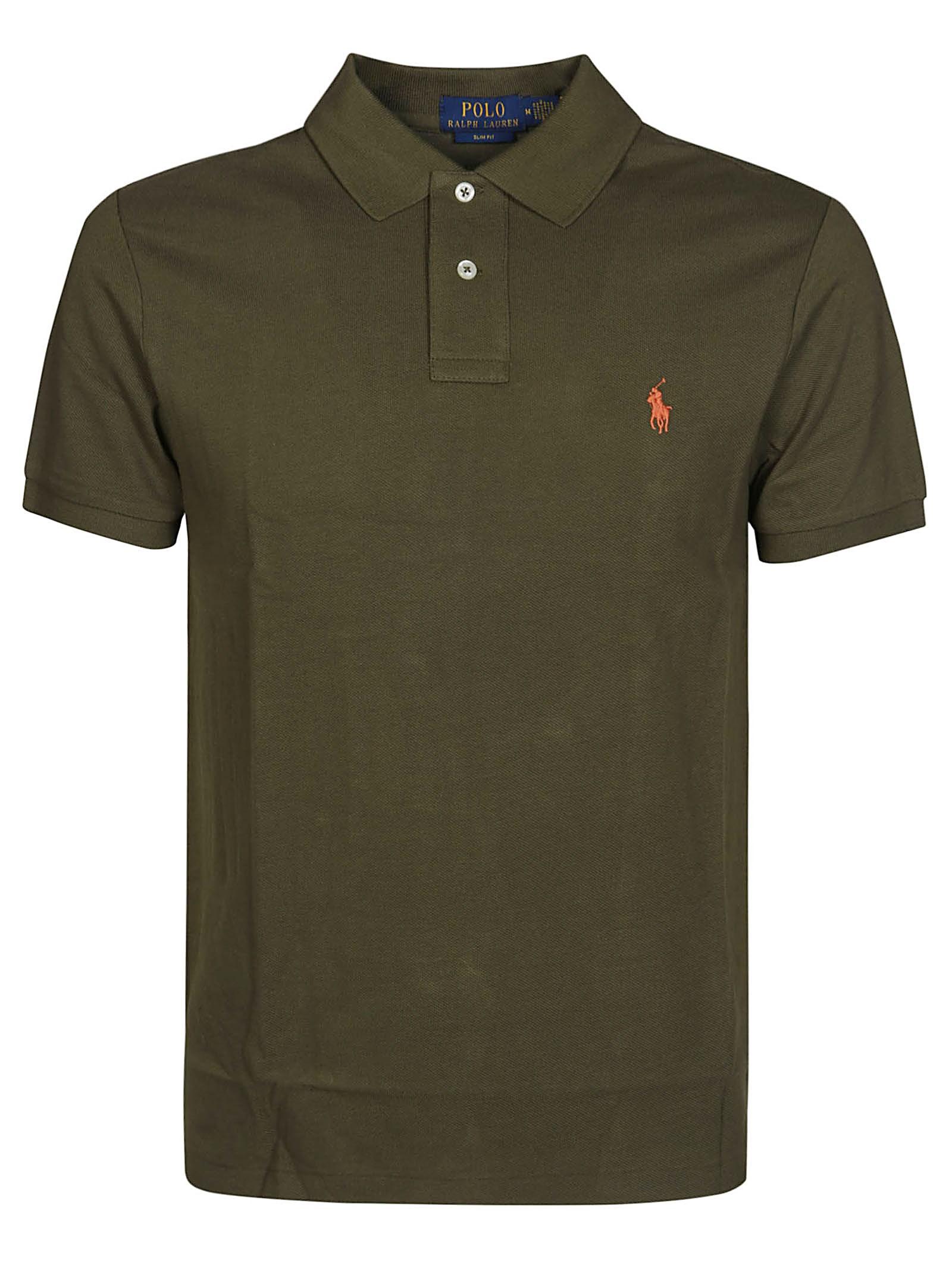 POLO RALPH LAUREN Green Polo Shirt With Pony Embroidery On The Front Product Image