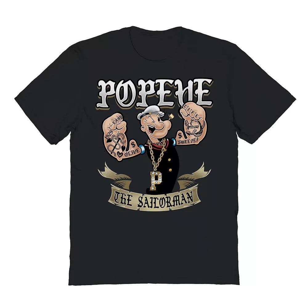 Men's Popeye The Sailorman 1 Graphic Tee, Size: Small, Black Product Image