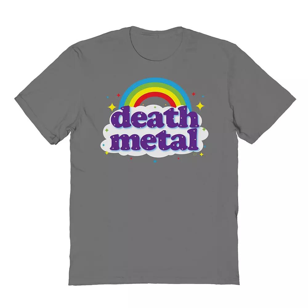 Men's COLAB89 by Threadless Death Metal Rainbow Graphic Tee, Size: Large, Grey Product Image