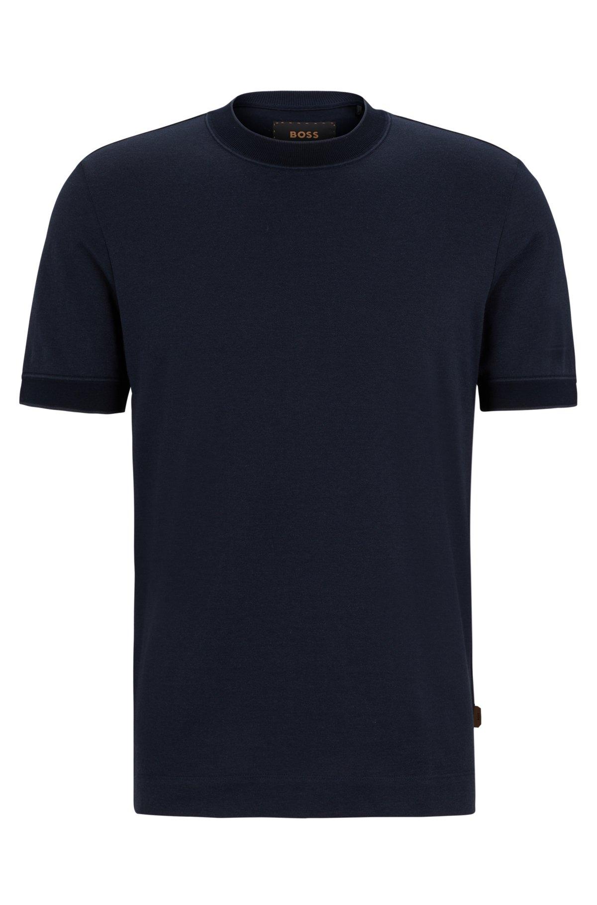 Regular-fit T-shirt in two-tone cotton and cashmere Product Image