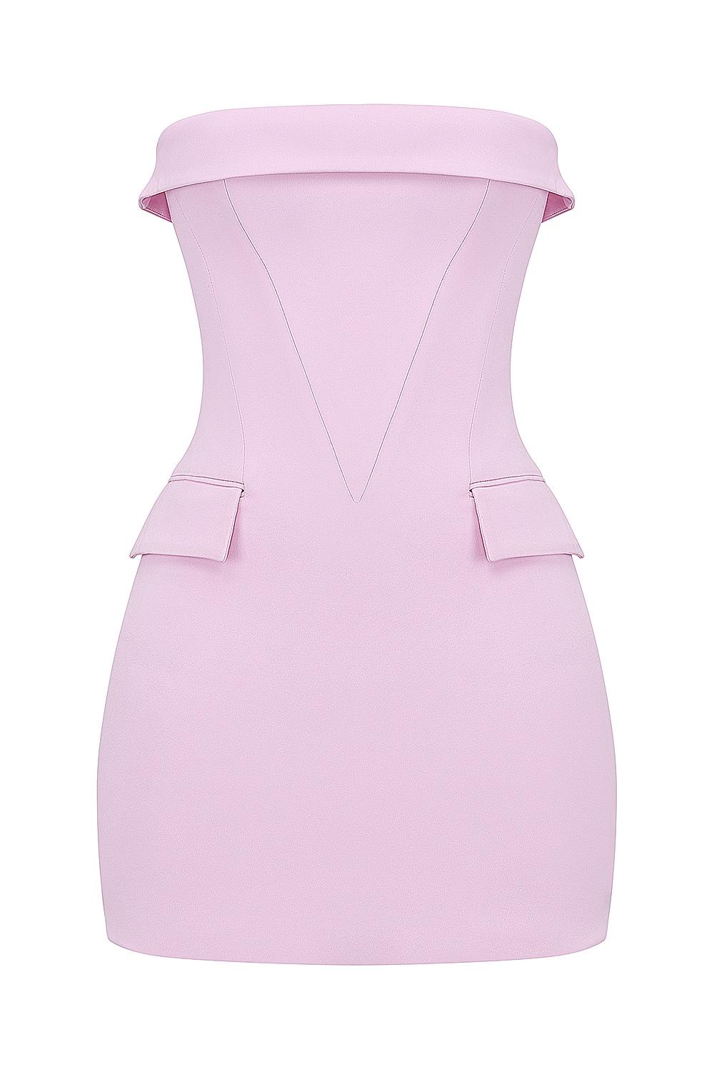 Naia  cotton candy strapless mini dress - sale Product Image