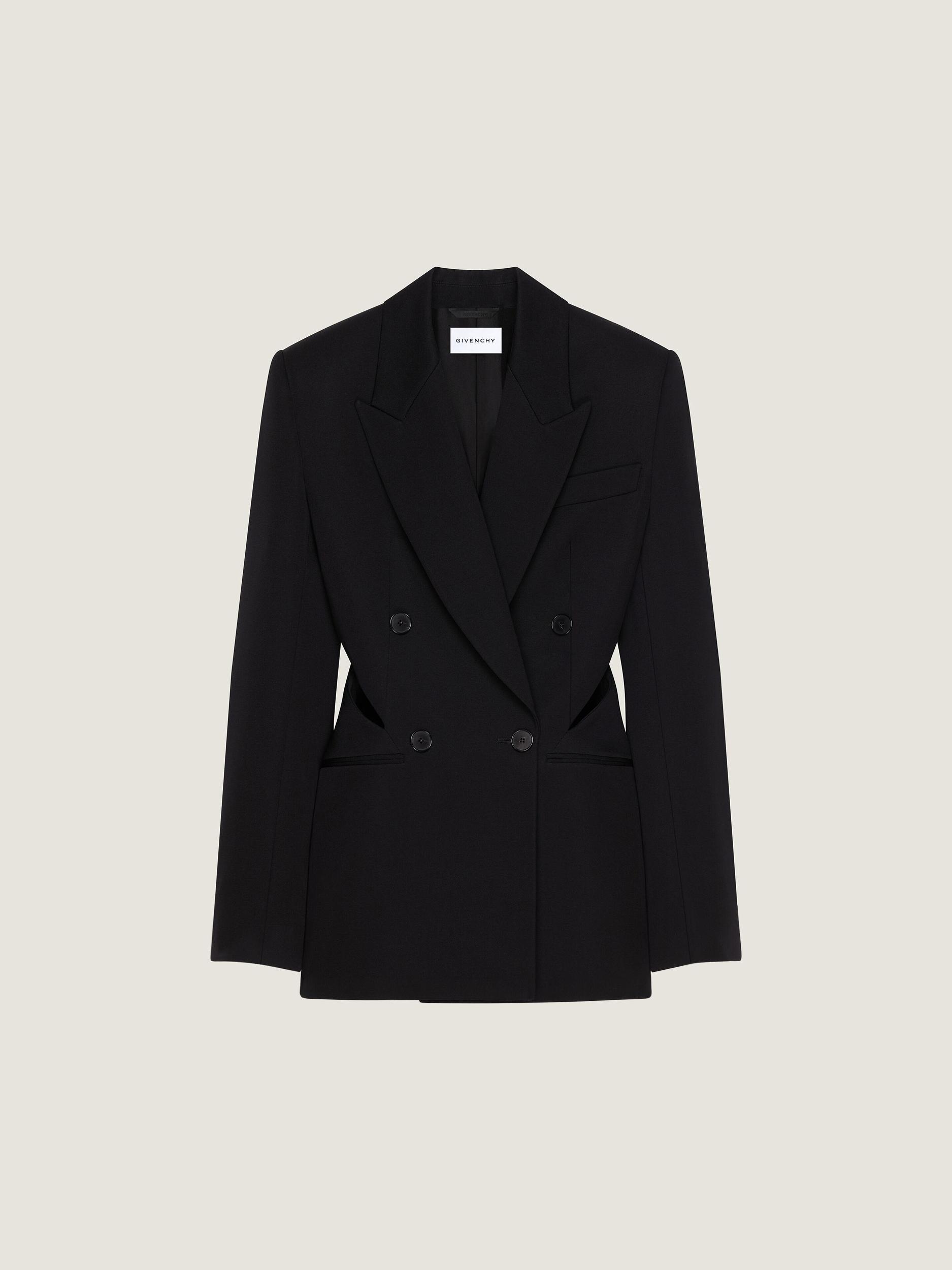 Double-breasted slashed jacket in wool Product Image