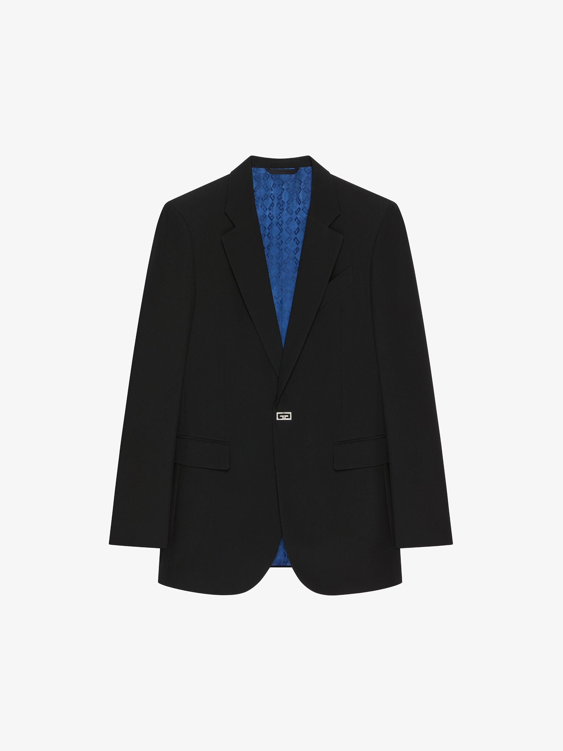 Slim fit jacket in wool with 2G clip Product Image