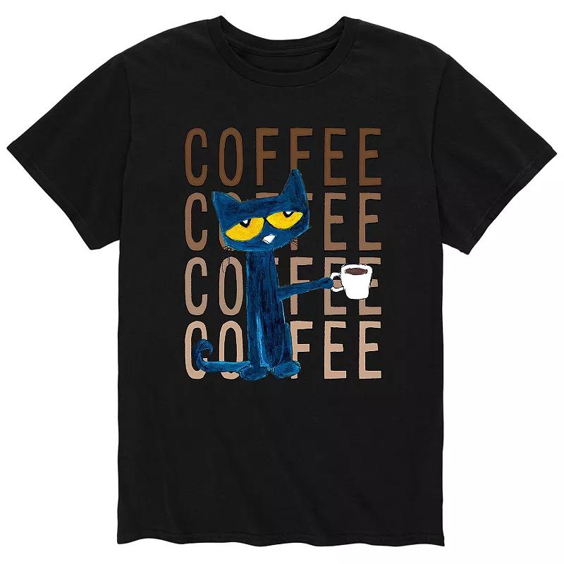 Men's Pete The Cat Coffee Repeated Tee,  Product Image