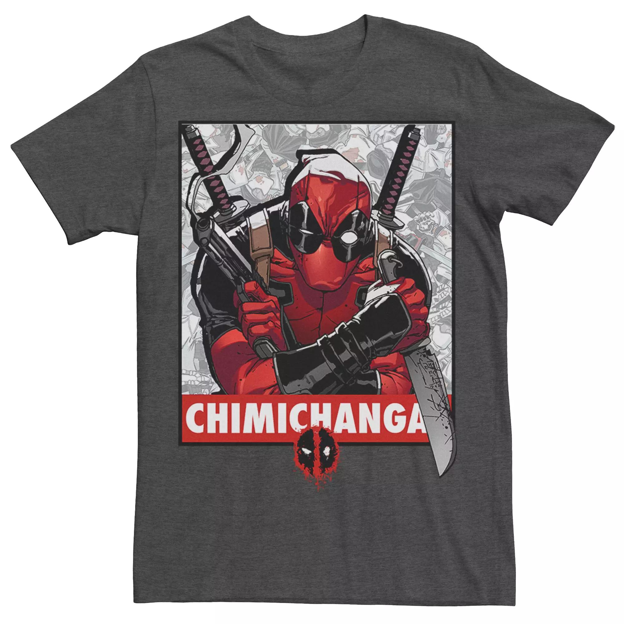 Mens Deadpool Chimichanga Tee Grey Heather Product Image