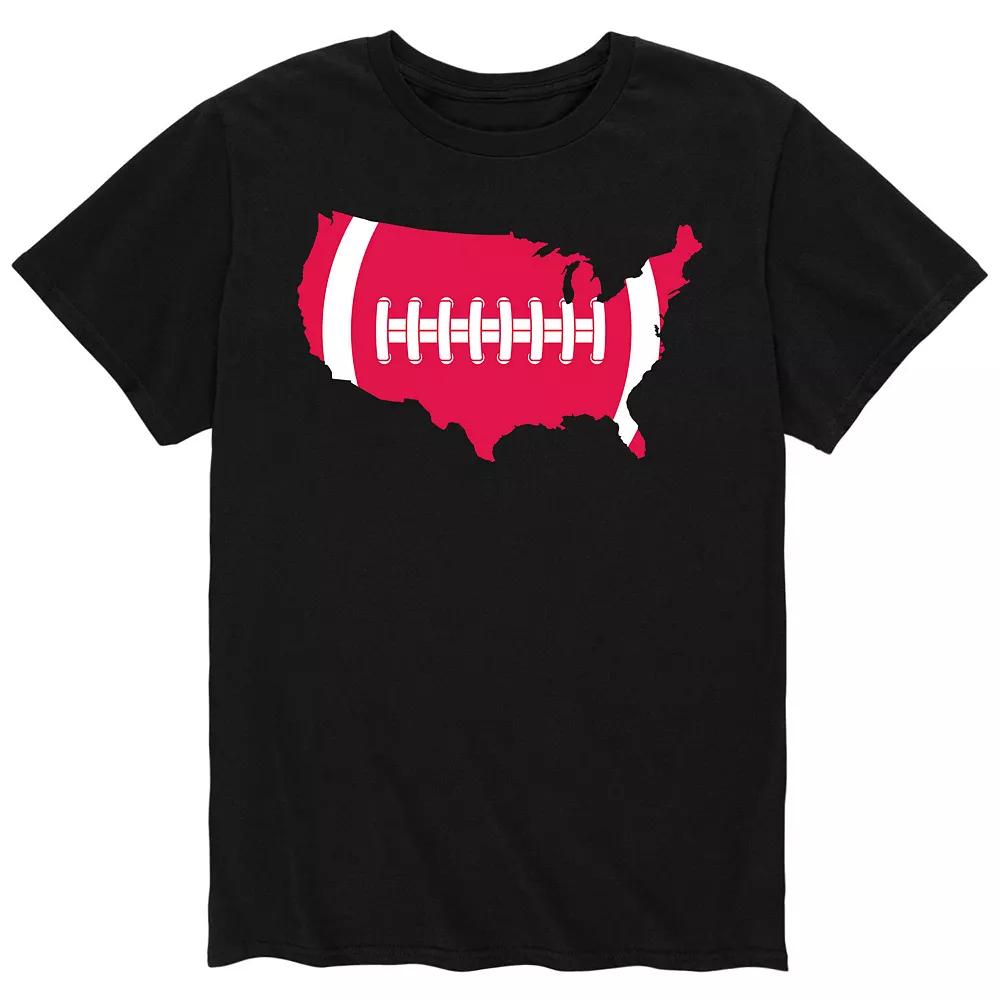 Big & Tall USA Shape Football Tee, Men's,  Product Image