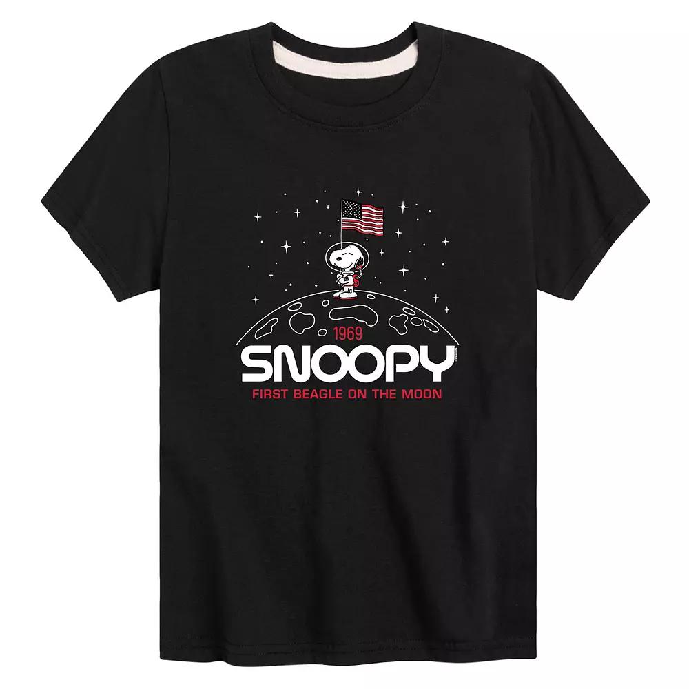 Boys 8-20 Peanuts Snoopy Flag Moon Graphic Tee, Boy's,  Product Image