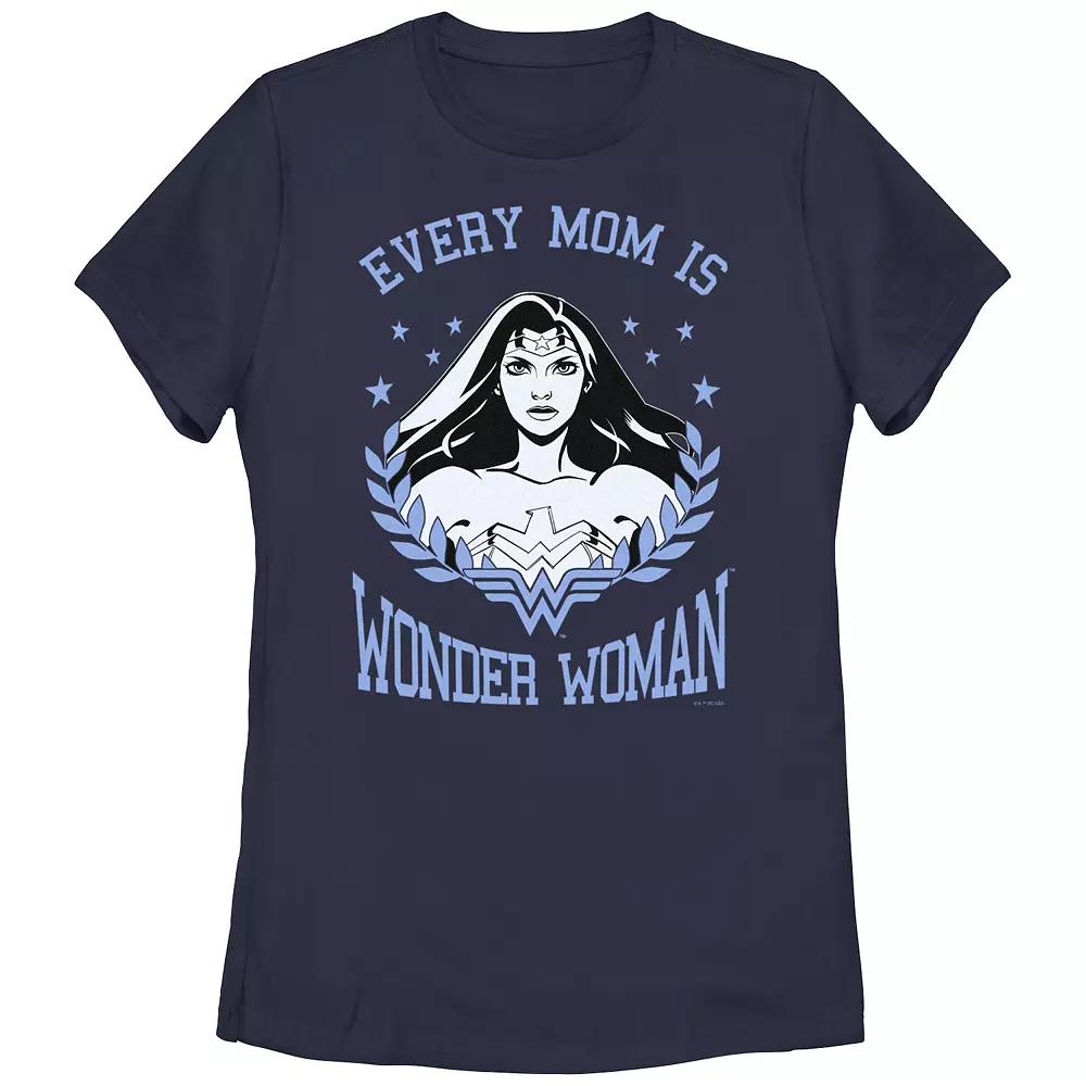 Juniors' Warner Brothers Every Mom Is Wonder Woman Graphic Tee, Girl's, Size: XL, Blue Product Image