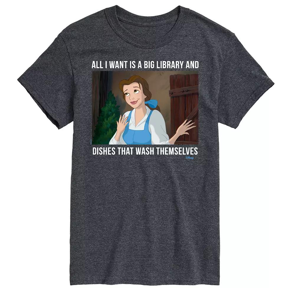 Disney Princess Big & Tall Belle Library Graphic Tee, Men's,  Product Image