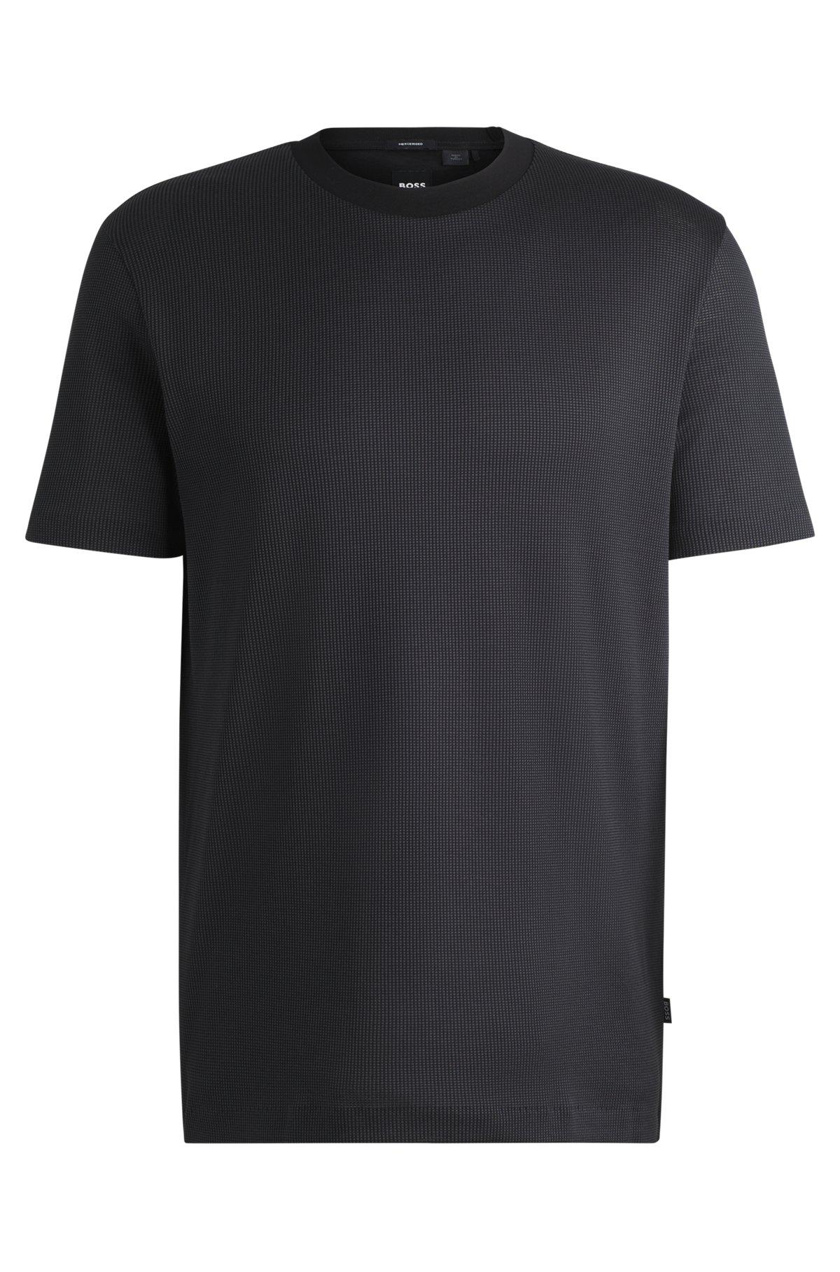Regular-fit T-shirt in structured cotton Product Image