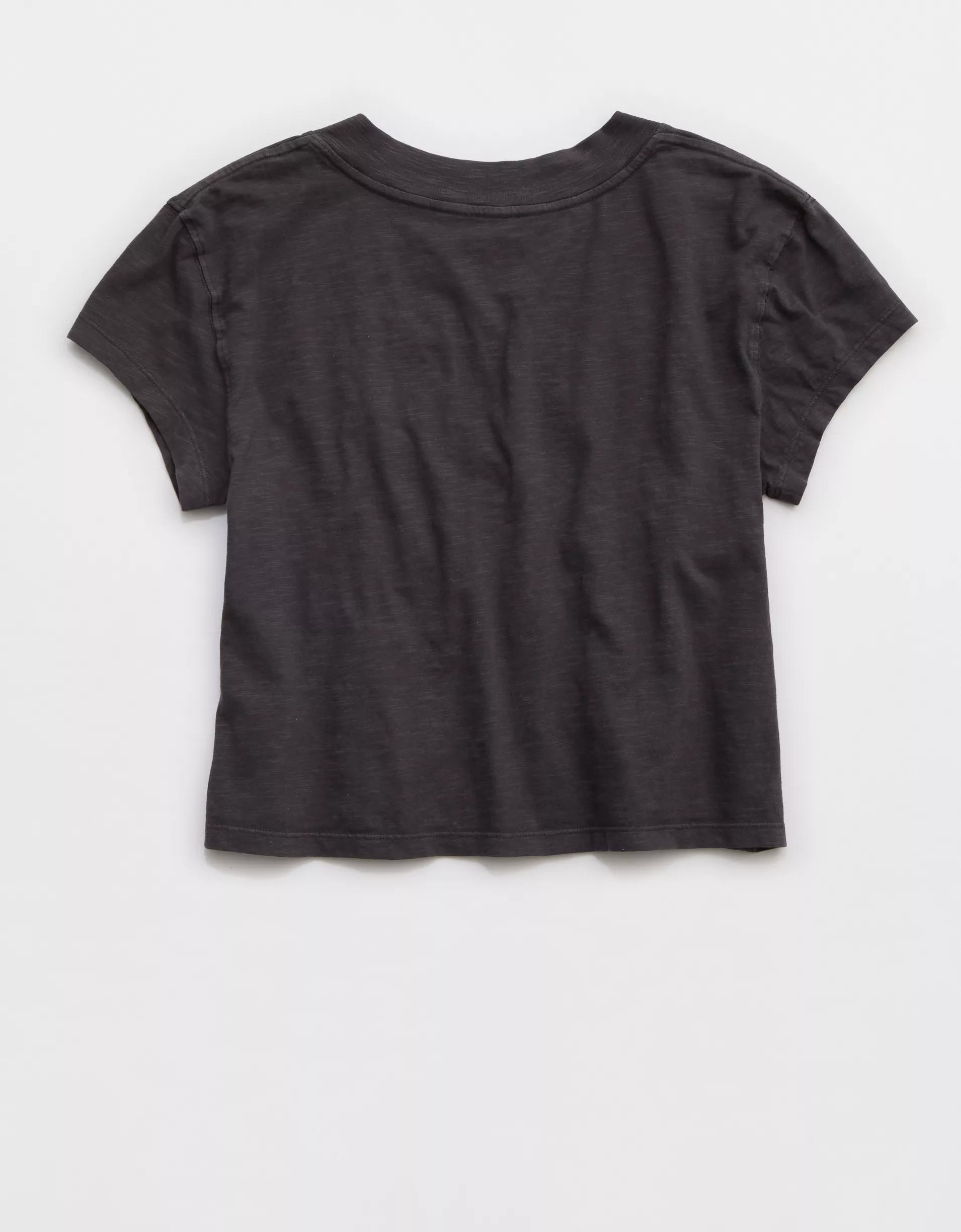 Aerie Cropped Extreme V-Neck T-Shirt Product Image