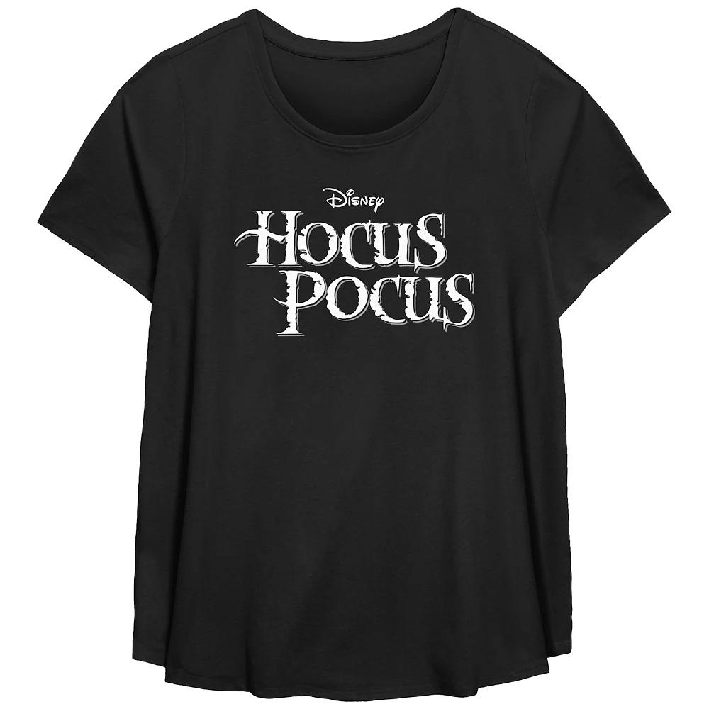 Disney's Hocus Pocus Title Logo Plus Size Flowy Graphic Tee, Women's, Size: 1XL, Black Product Image