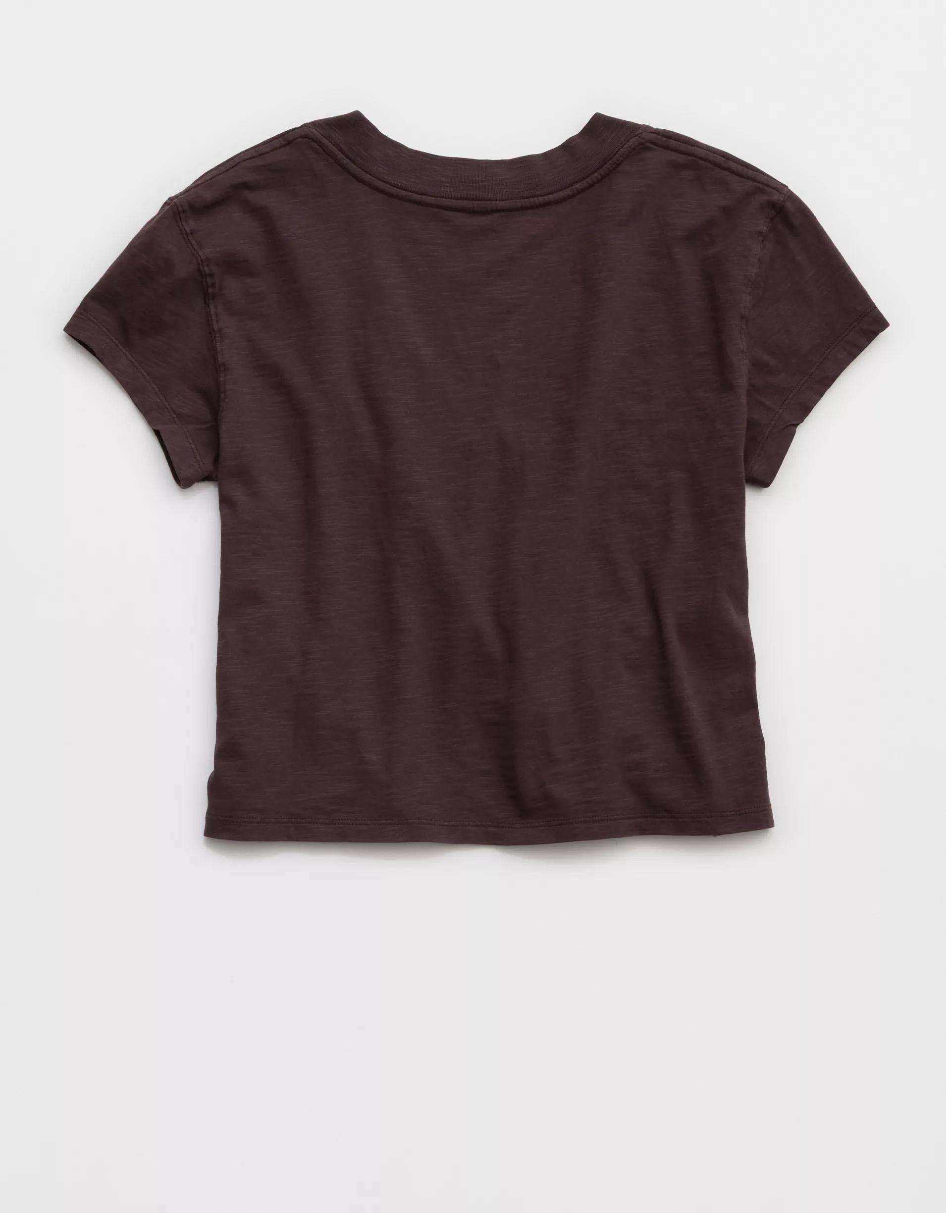 Aerie Cropped Extreme V-Neck T-Shirt Product Image