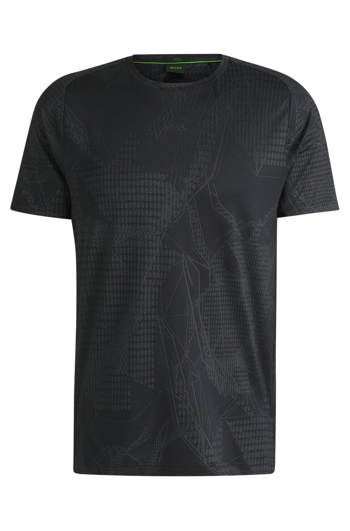 Active jacquard-pattern T-shirt with moisture management Product Image