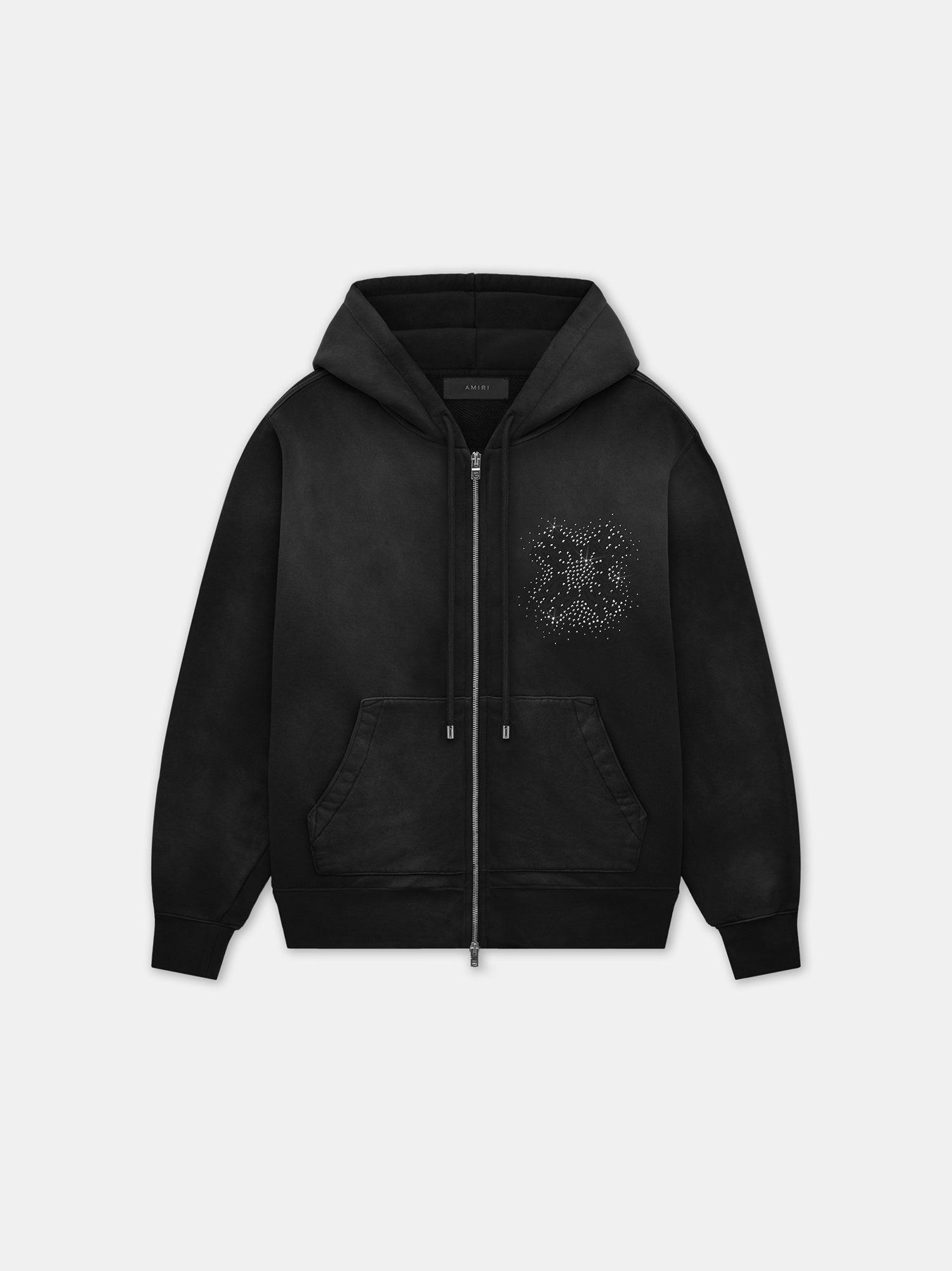 MA QUAD CRYSTAL ZIP HOODIE - Black Male Product Image