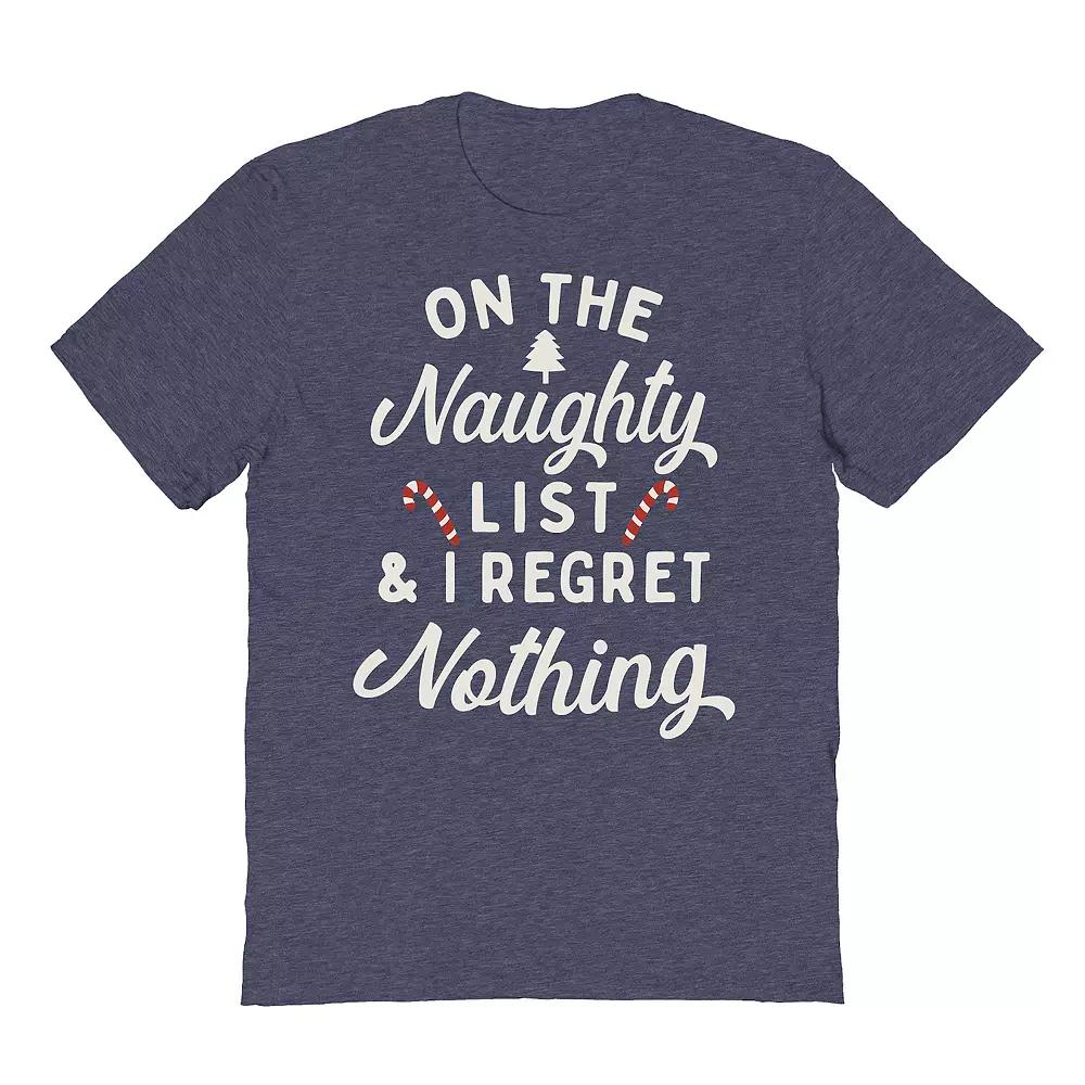 Men's On the Naughty List Graphic Tee, Women's, Size: Small, Navy Grey Product Image