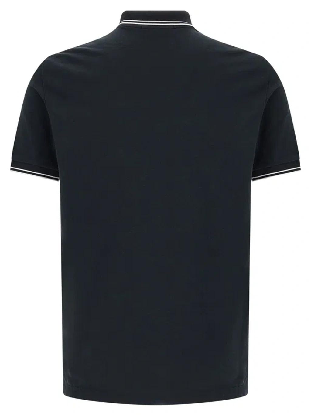 STONE ISLAND Mens Black Brand-patch Regular-fit Stretch-cotton Polo Shirt Xl Product Image