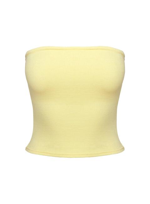 Baseline Strapless Rib Top Yellow Product Image